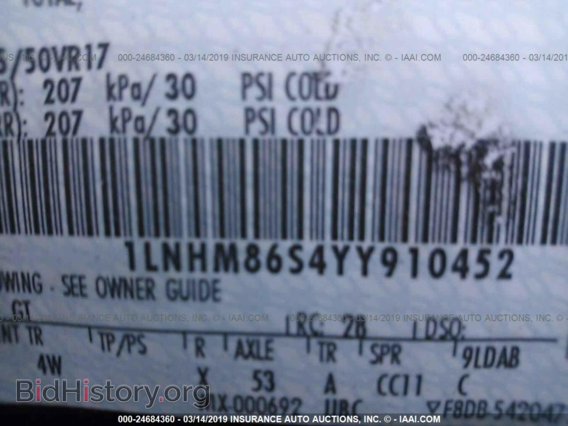 2000 LINCOLN LS - VIN: 1LNHM86S4YY910452 - Фото 9