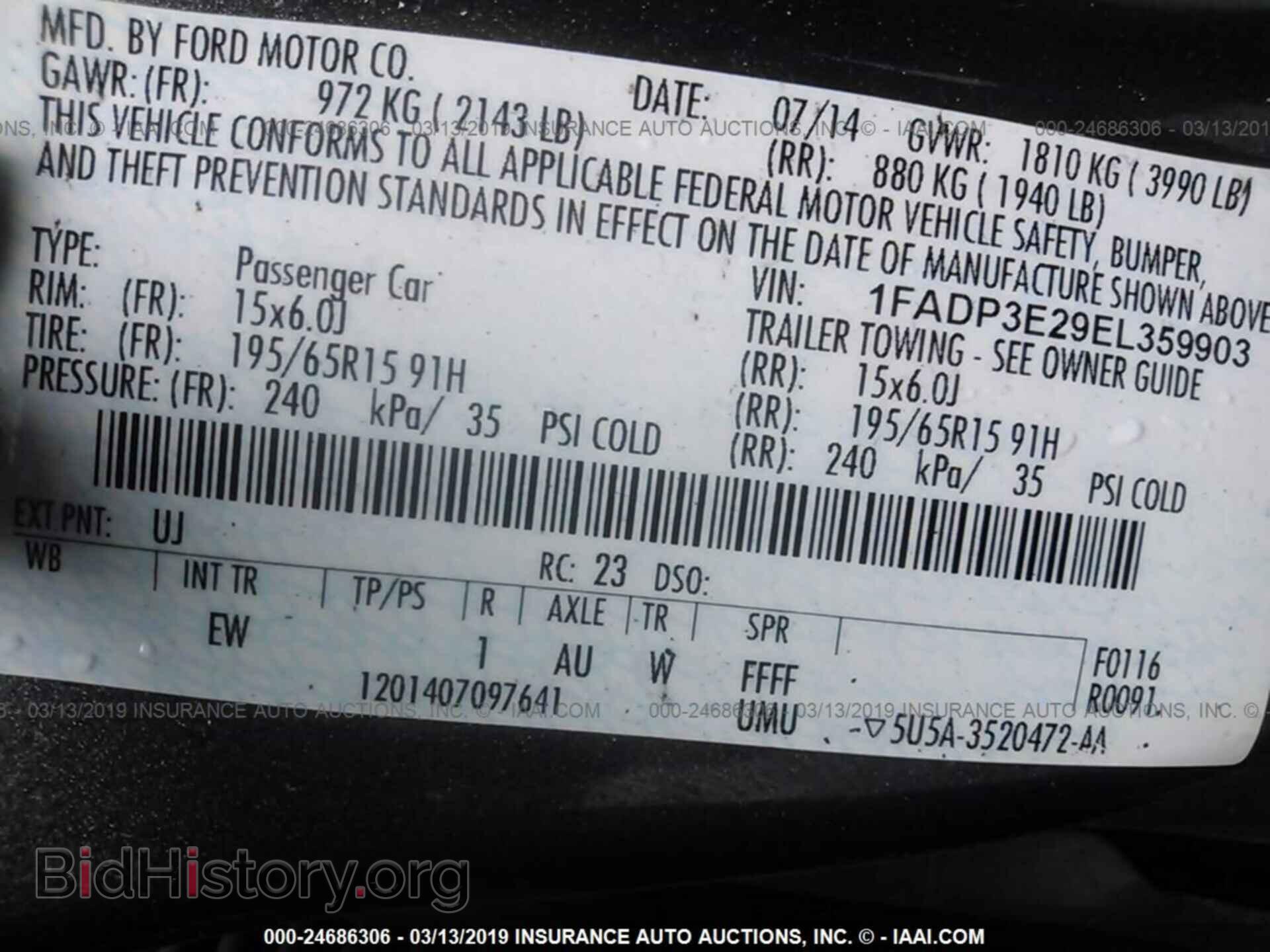 2014 FORD FOCUS - VIN: 1FADP3E29EL359903 - Photo 9