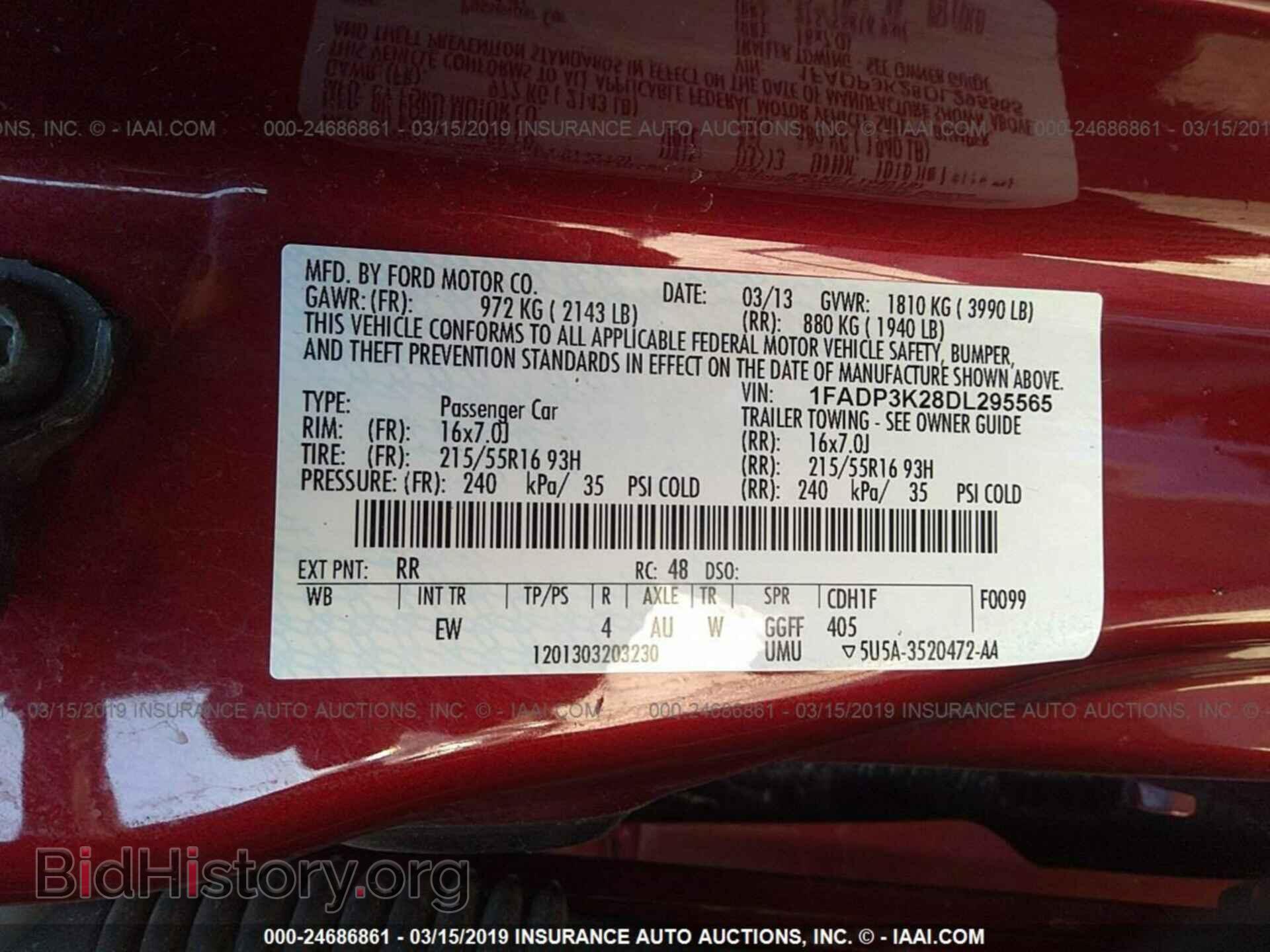 2013 FORD FOCUS - VIN: 1FADP3K28DL295565 - Photo 9