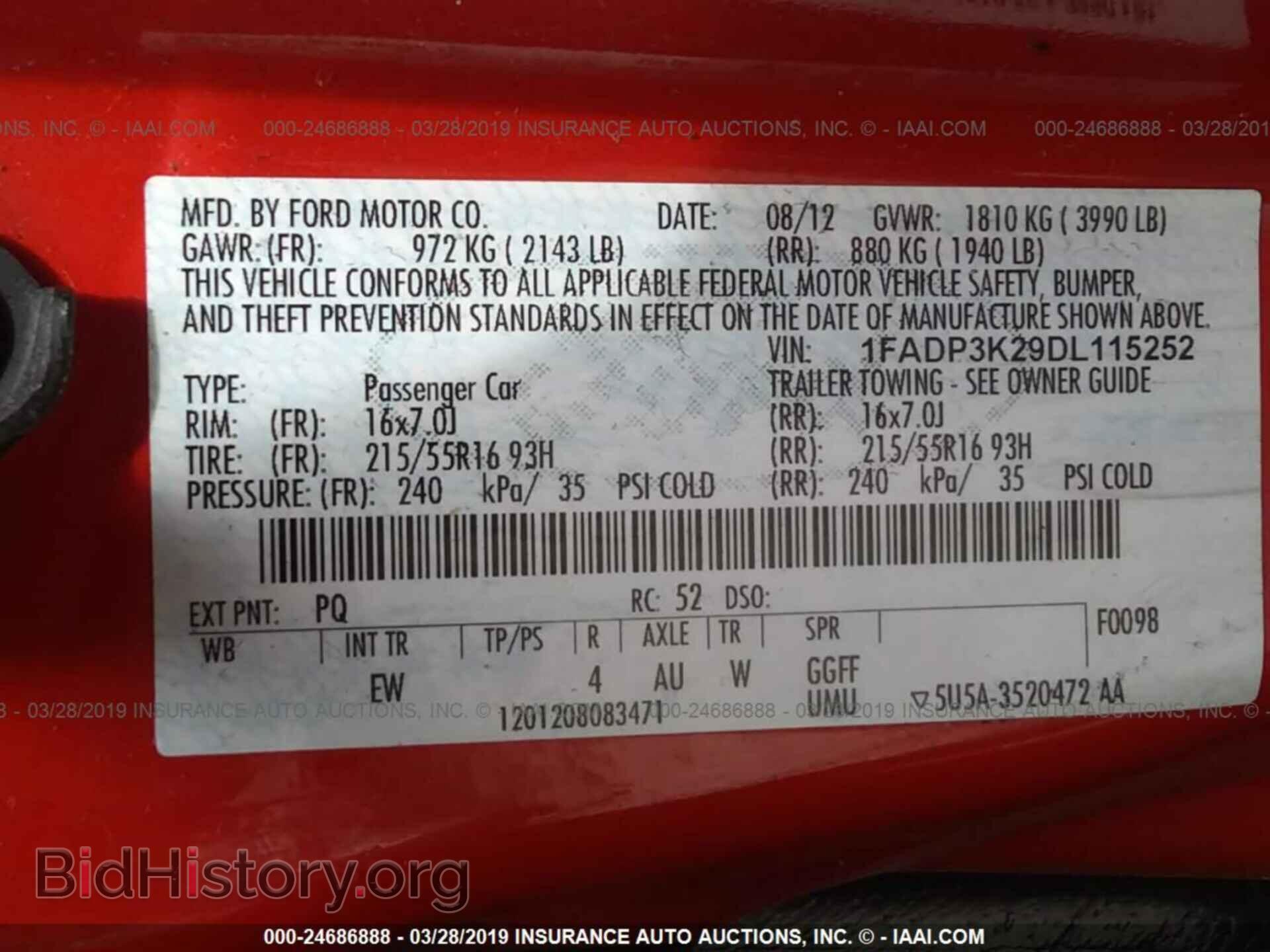 2013 FORD FOCUS - VIN: 1FADP3K29DL115252 - Фото 9
