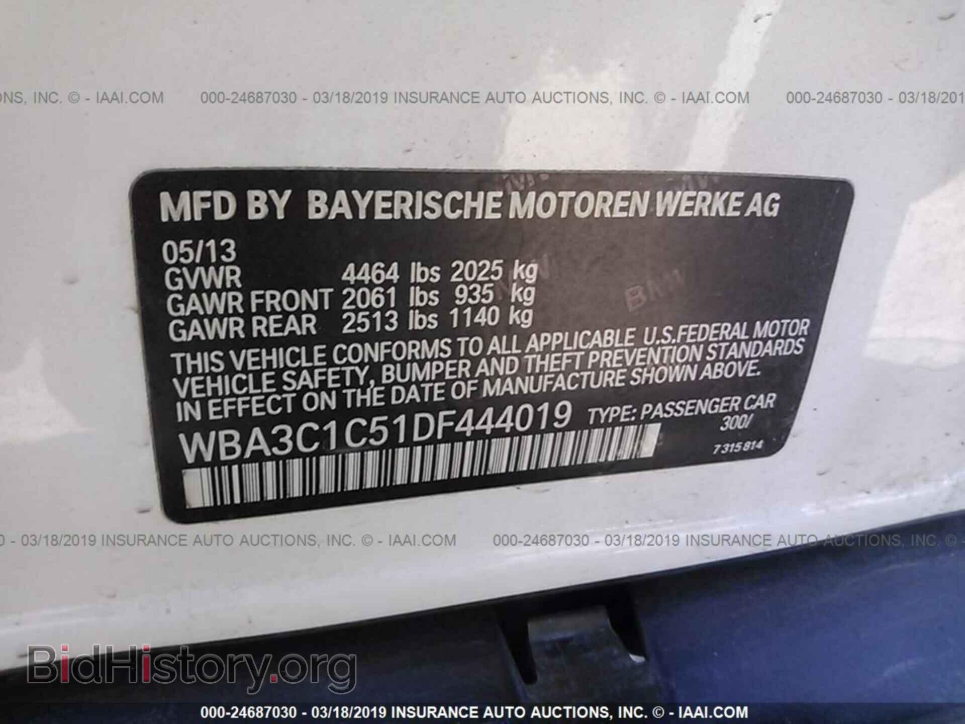 2013 BMW 328 - VIN: WBA3C1C51DF444019 - Фото 9