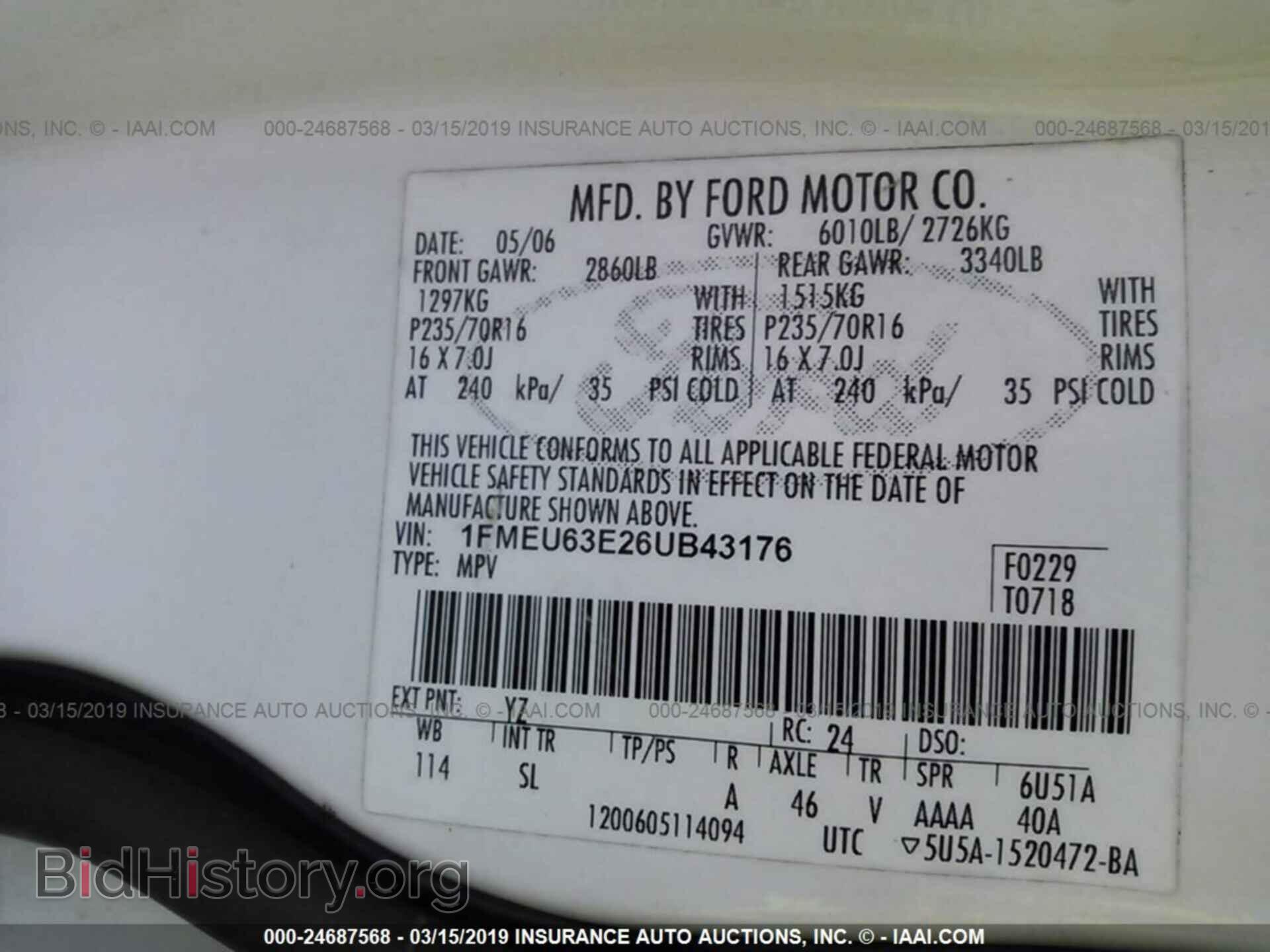 2006 FORD EXPLORER - VIN: 1FMEU63E26UB43176 - Фото 9