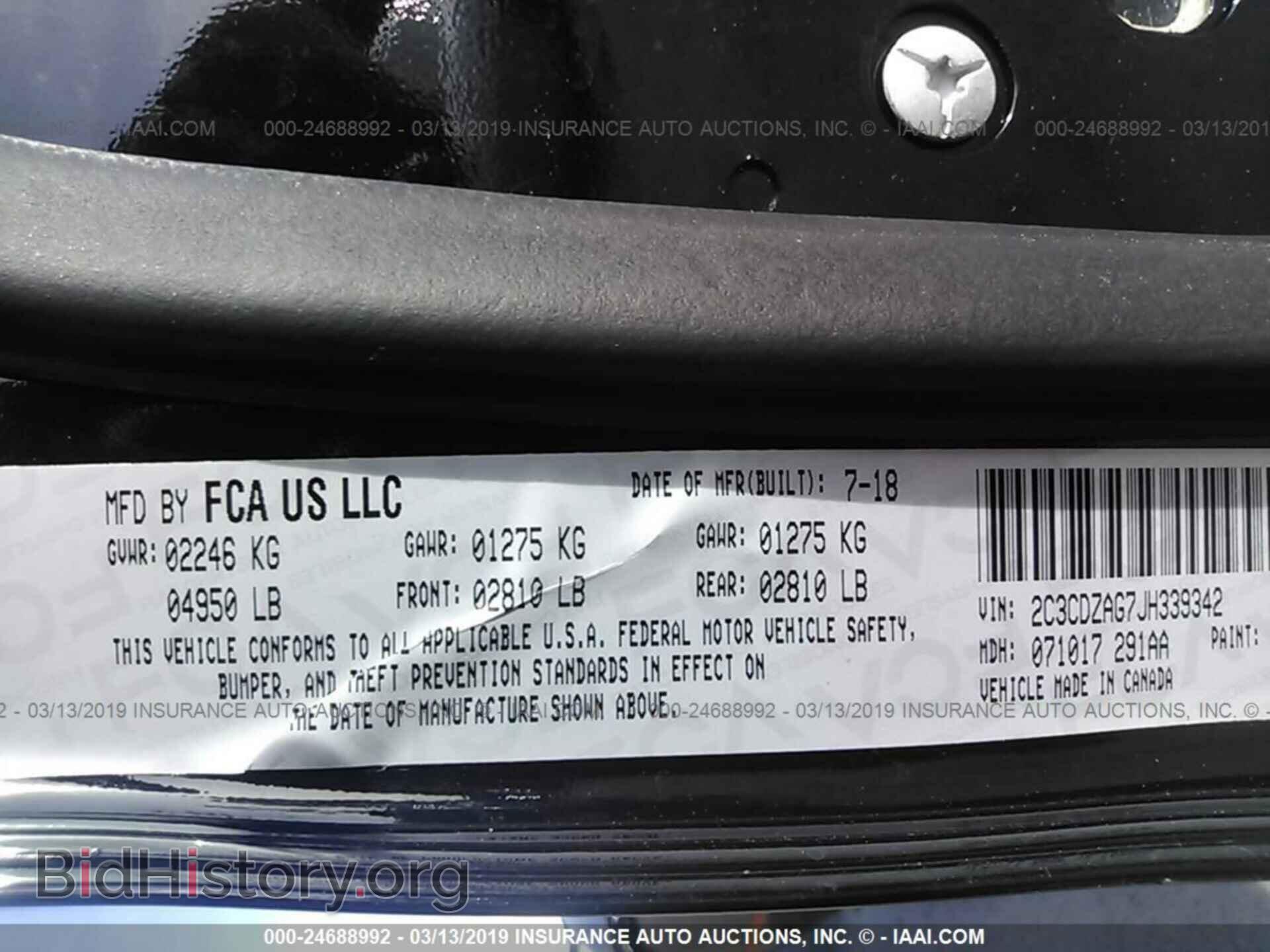 2018 DODGE CHALLENGER - VIN: 2C3CDZAG7JH339342 - Photo 9