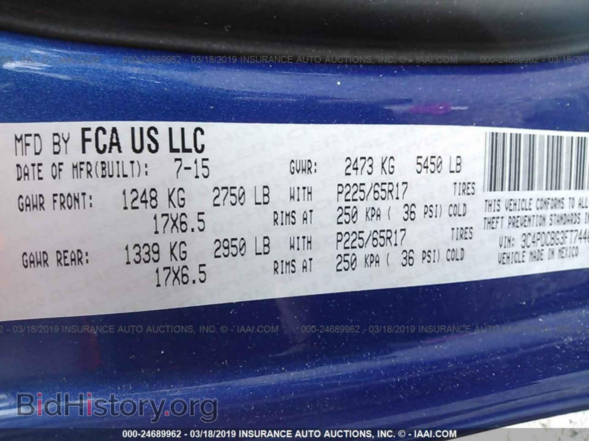 2015 DODGE JOURNEY - VIN: 3C4PDCBG3FT744041 - Фото 9
