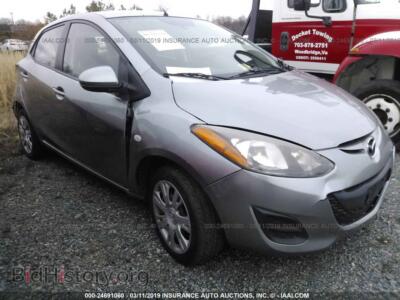 2012 Mazda MAZDA2, серый — VIN JM1DE1KYXC0151699, IAAI