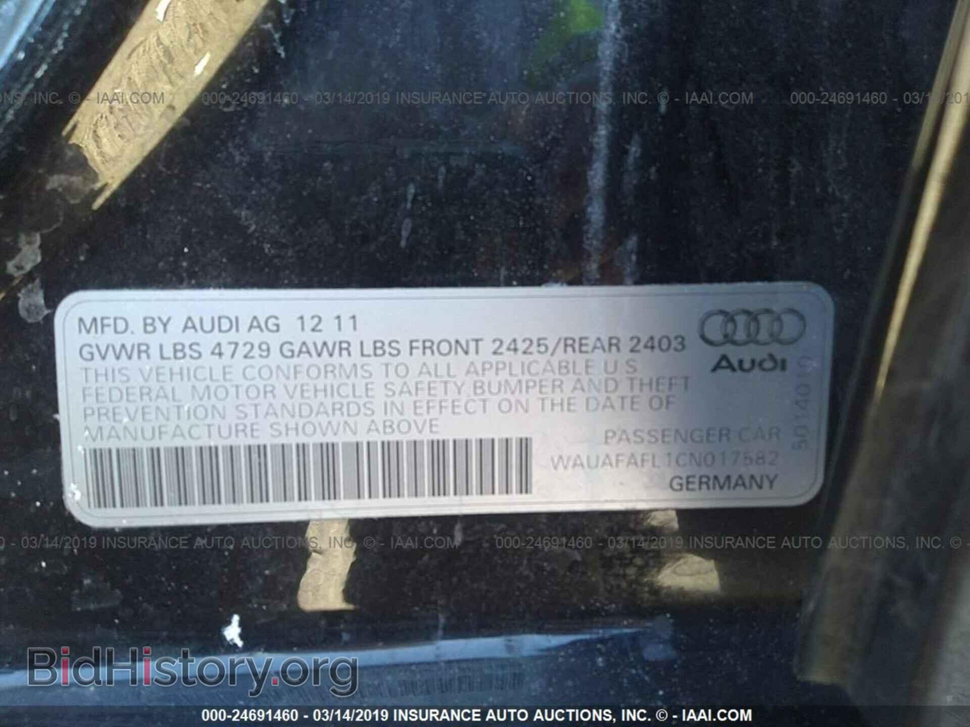 2012 AUDI A4 - VIN: WAUAFAFL1CN017582 - Photo 9