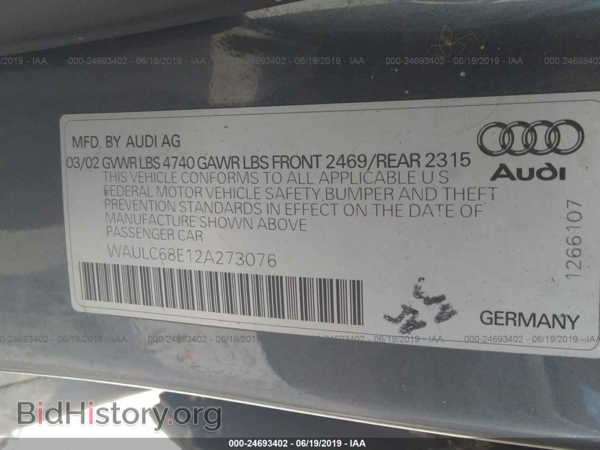 2002 AUDI A4 - VIN: WAULC68E12A273076 - Photo 9