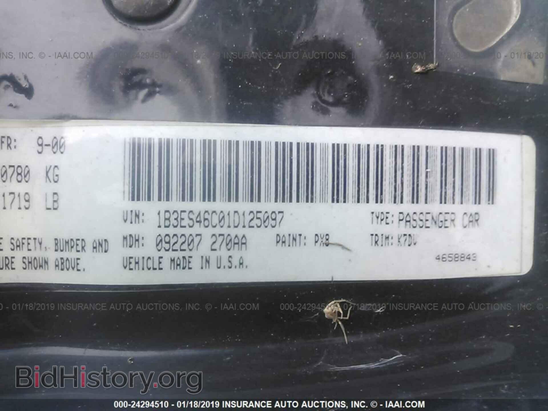 2001 DODGE NEON - VIN: 1B3ES46C01D125097 - Фото 9