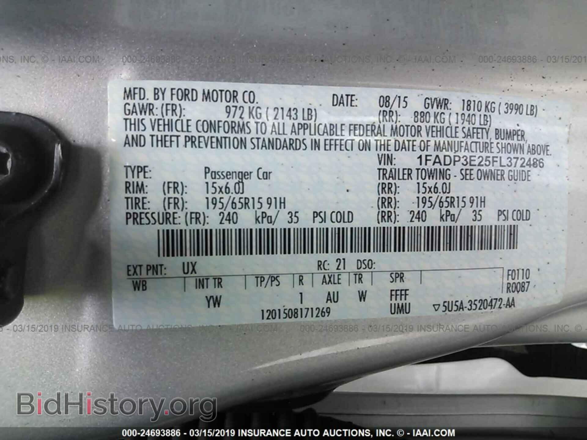 2015 FORD FOCUS - VIN: 1FADP3E25FL372486 - Photo 9