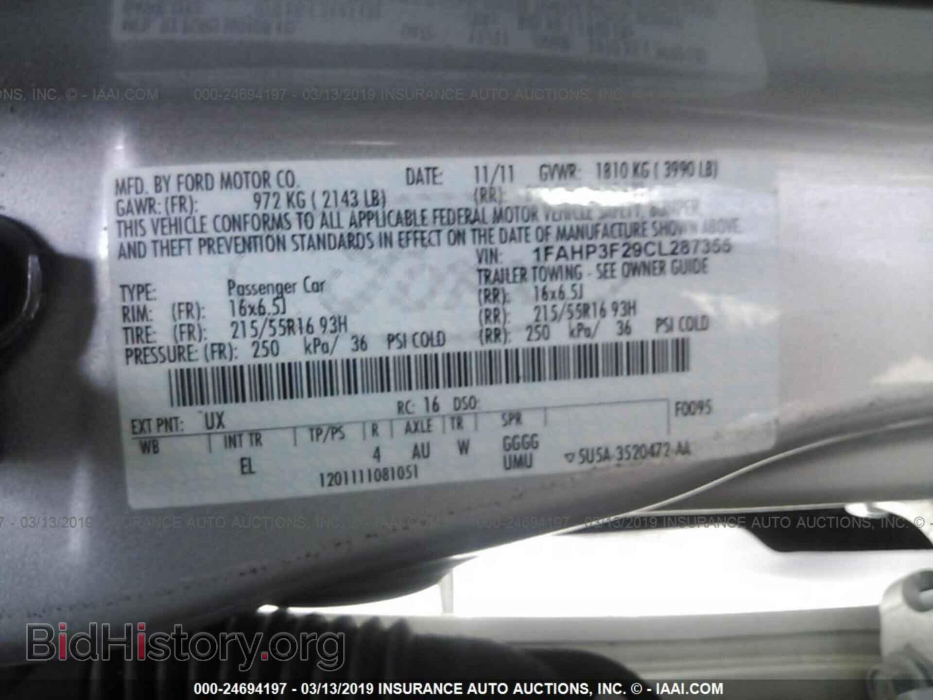 2012 FORD FOCUS - VIN: 1FAHP3F29CL287355 - Photo 9