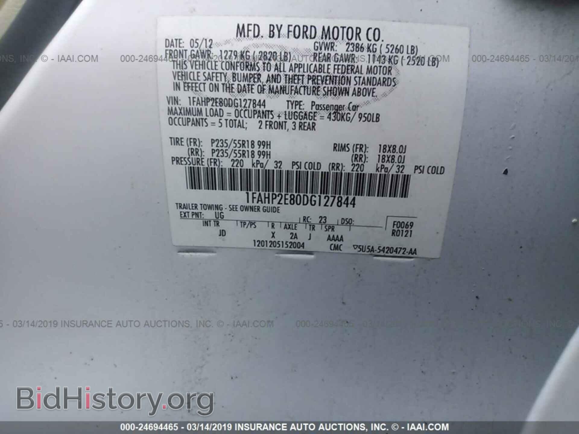 2013 FORD TAURUS - VIN: 1FAHP2E80DG127844 - Photo 9