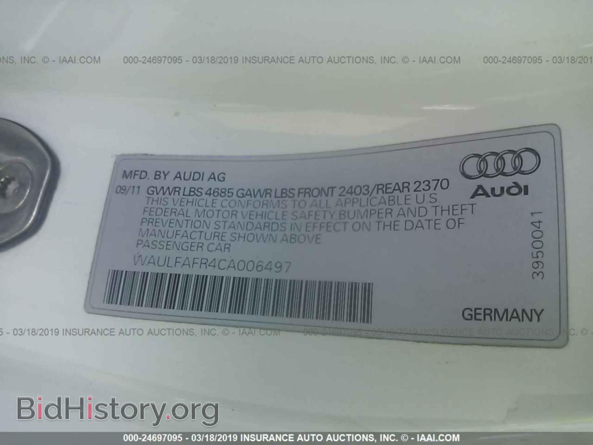 2012 AUDI A5 - VIN: WAULFAFR4CA006497 - Photo 9