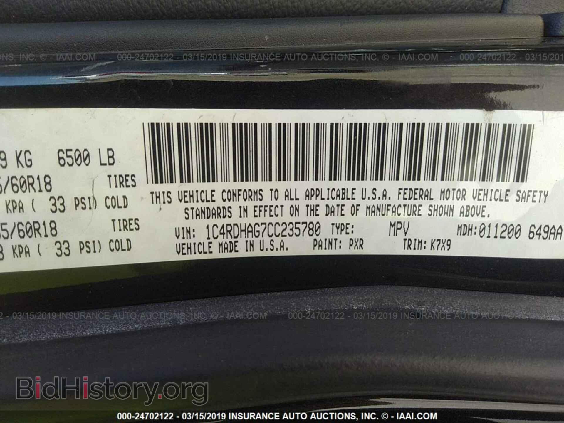 2012 DODGE DURANGO - VIN: 1C4RDHAG7CC235780 - Фото 9