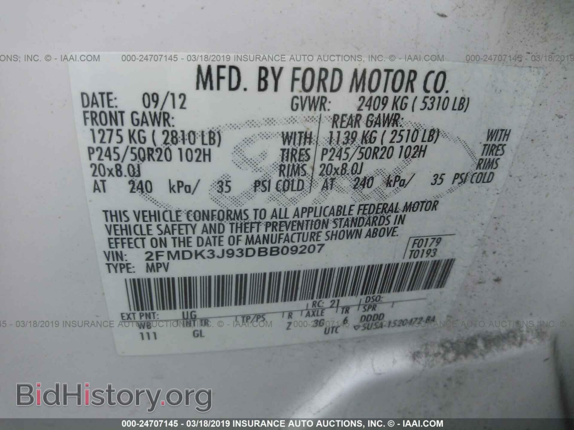 2013 FORD EDGE - VIN: 2FMDK3J93DBB09207 - Photo 9