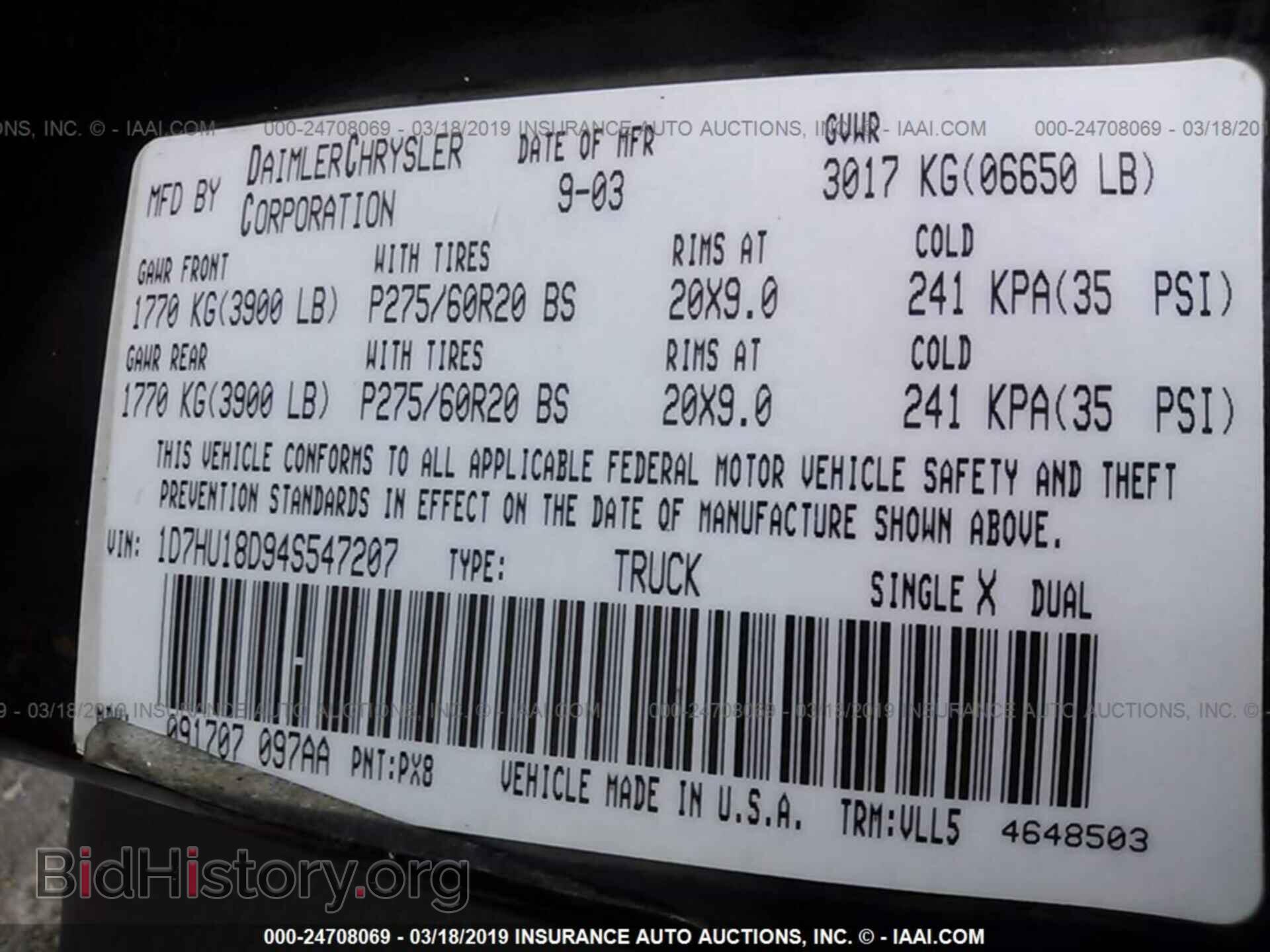 2004 DODGE RAM 1500 - VIN: 1D7HU18D94S547207 - Фото 9