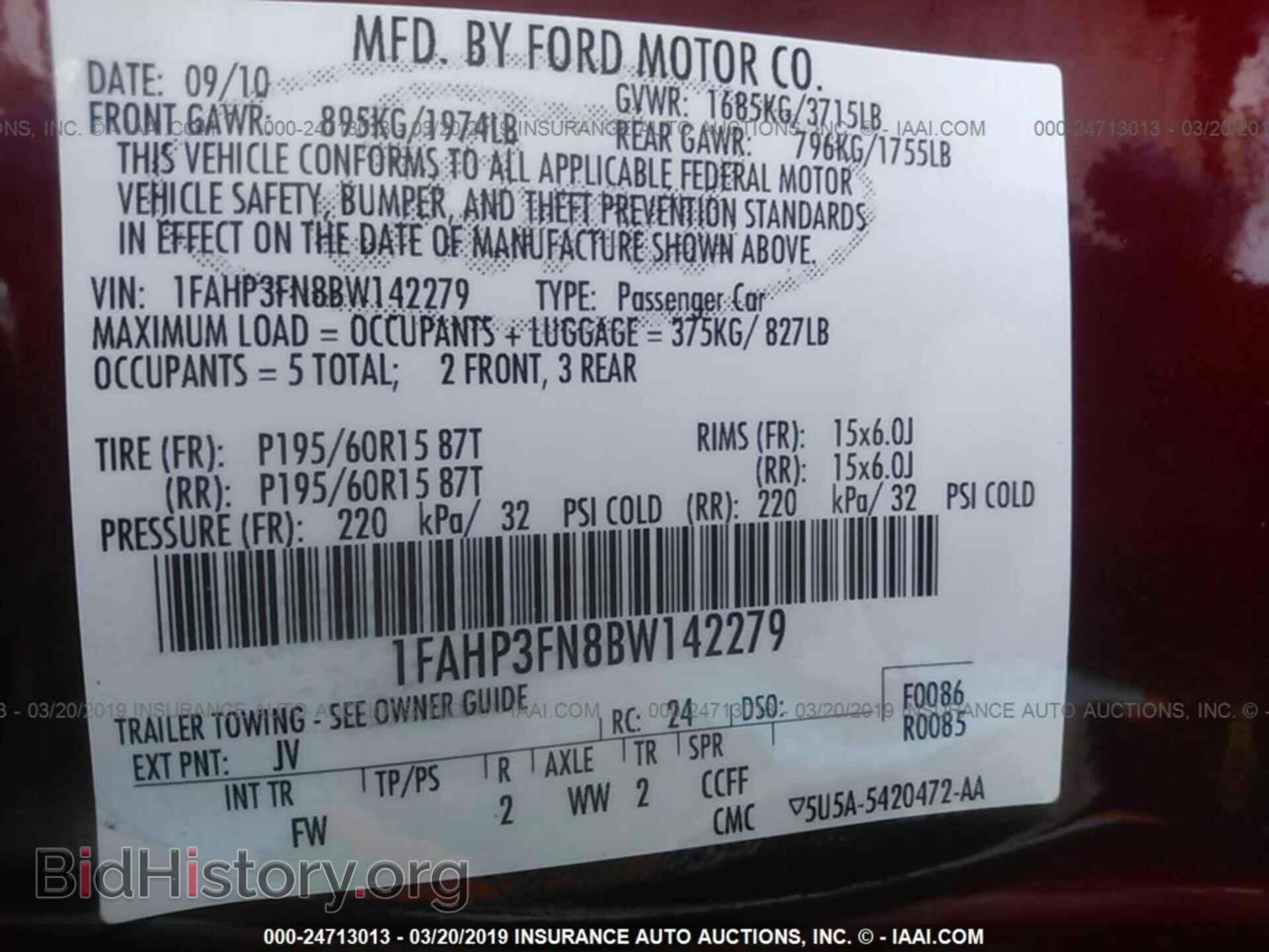 2011 FORD FOCUS - VIN: 1FAHP3FN8BW142279 - Фото 9