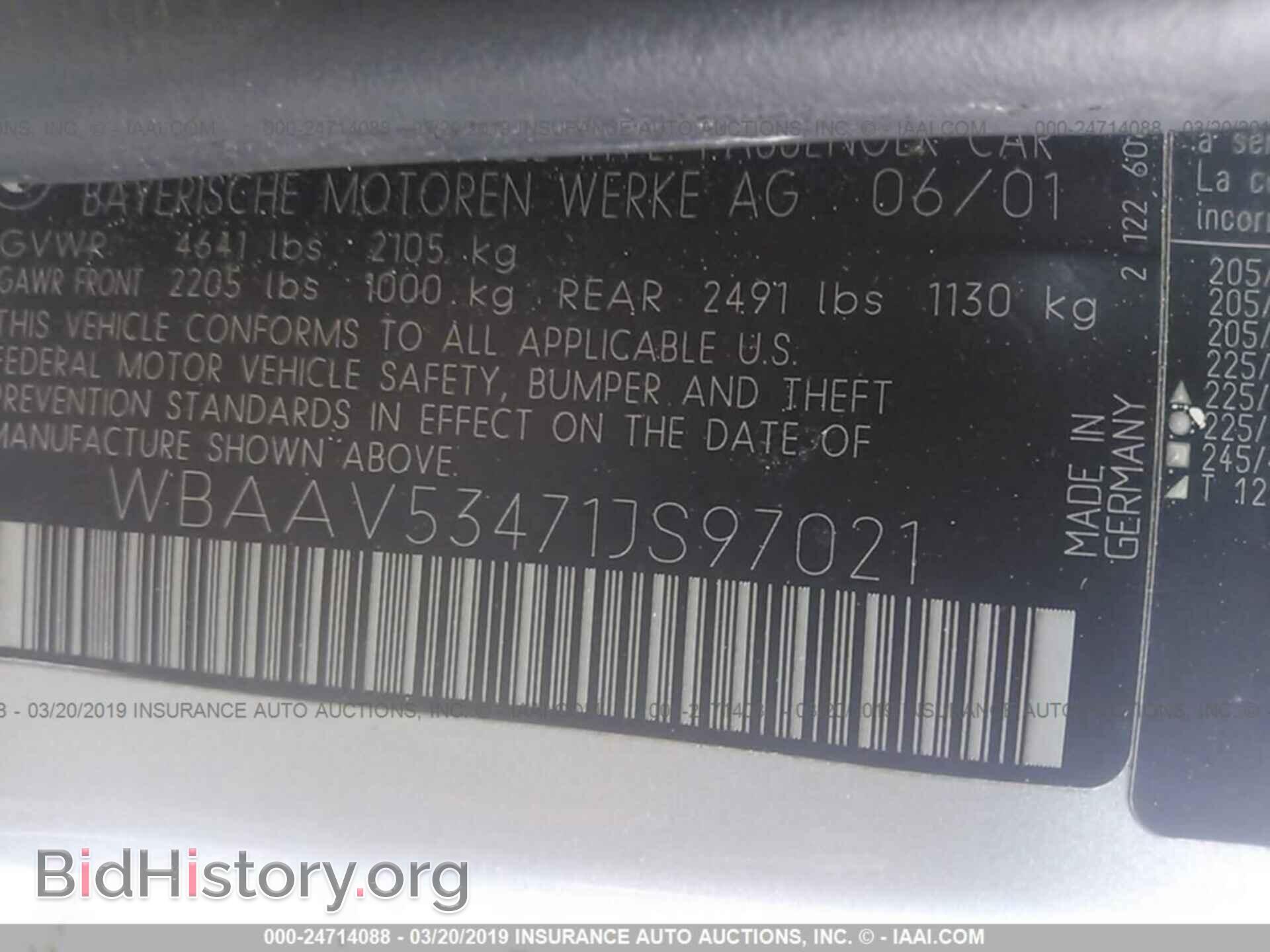 2001 BMW 330 - VIN: WBAAV53471JS97021 - Фото 9