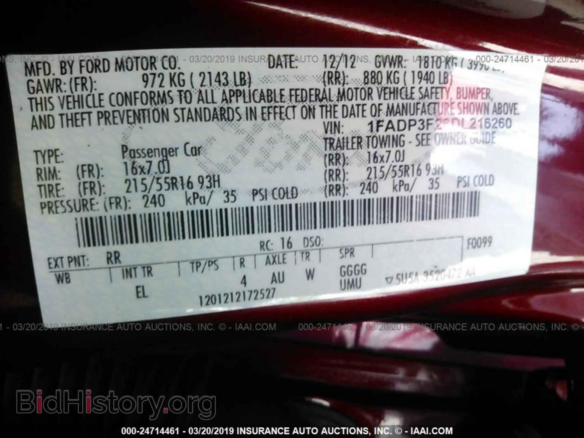2013 FORD FOCUS - VIN: 1FADP3F26DL216260 - Фото 9