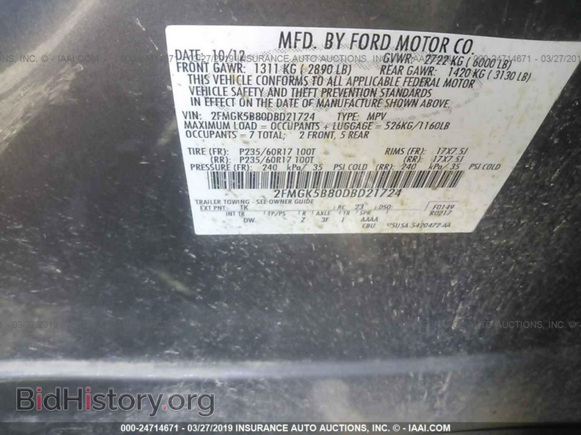 2013 FORD FLEX - VIN: 2FMGK5B80DBD21724 - Фото 9