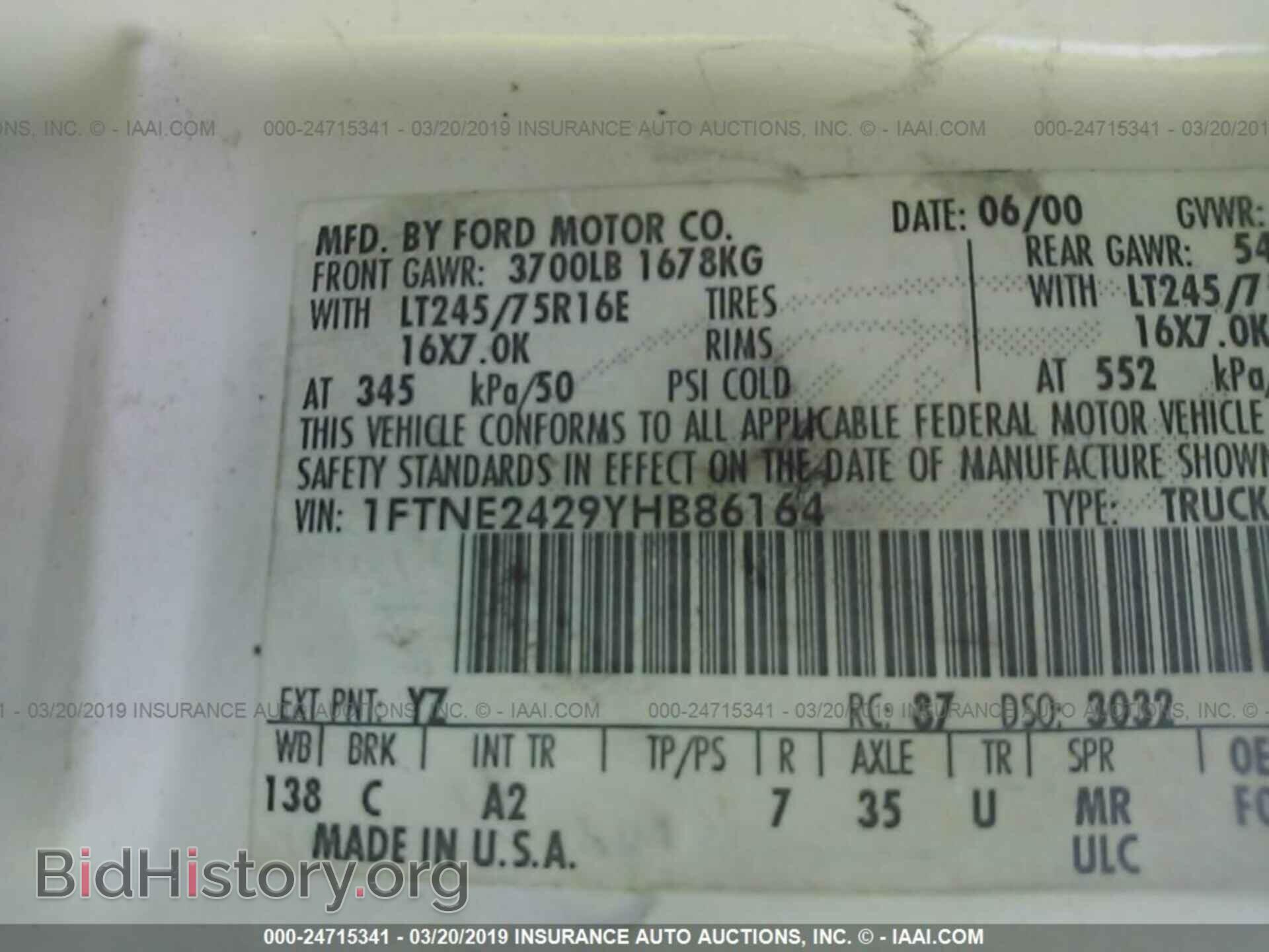 2000 FORD ECONOLINE - VIN: 1FTNE2429YHB86164 - Photo 9