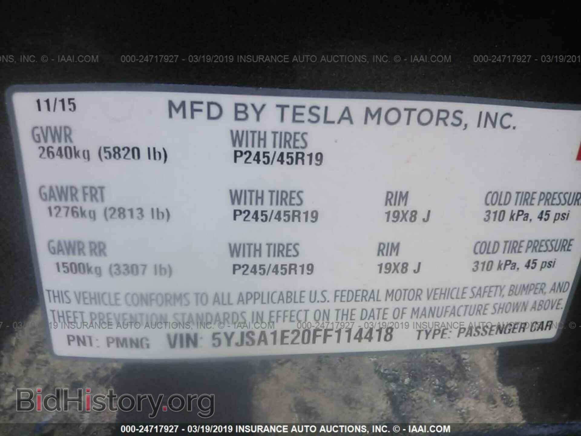 2015 TESLA MODEL S - VIN: 5YJSA1E20FF114418 - Photo 9