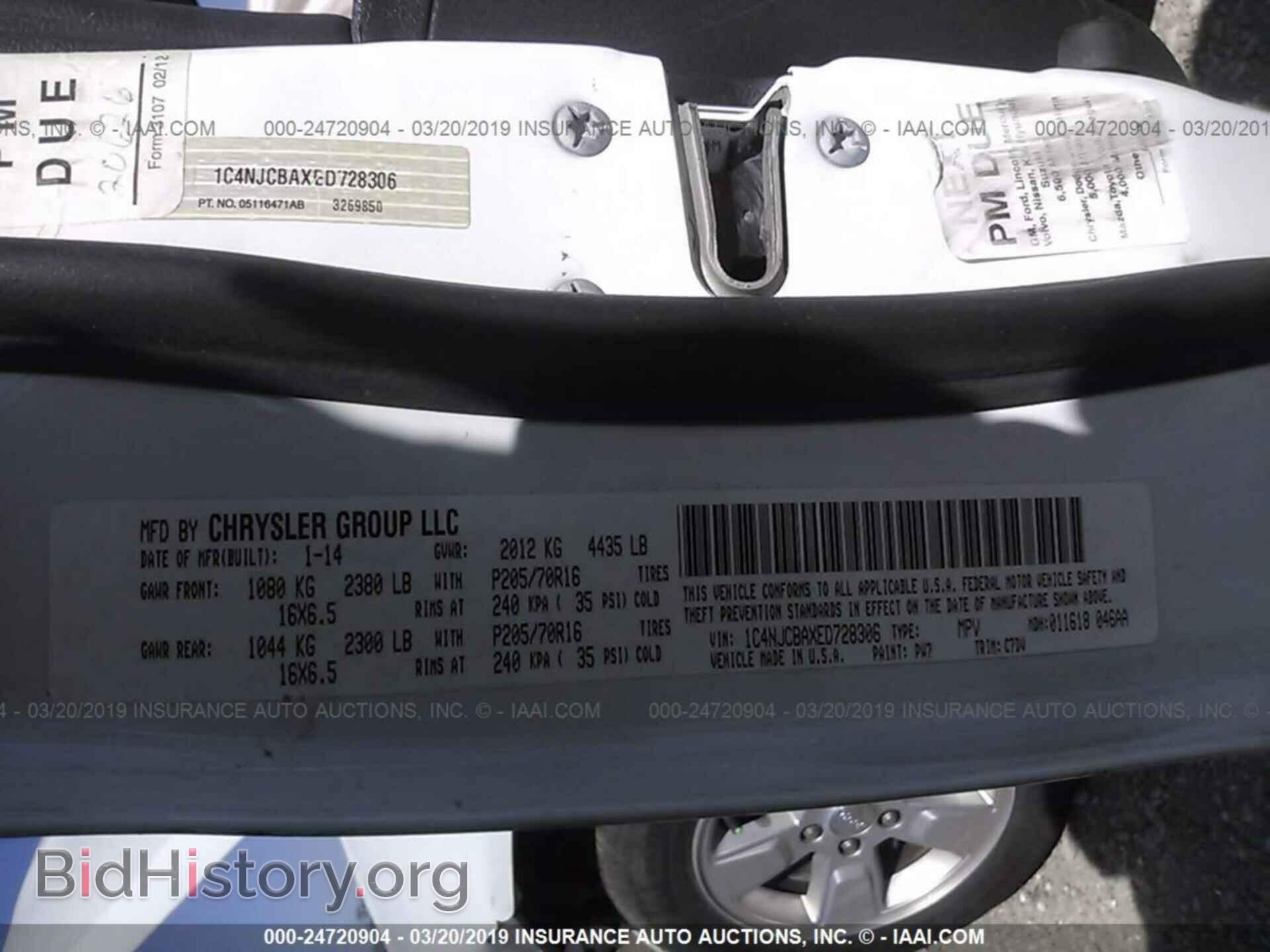 2014 JEEP COMPASS - VIN: 1C4NJCBAXED728306 - Фото 9