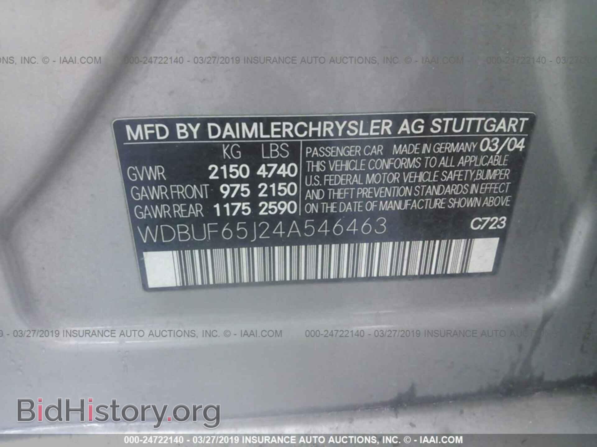 2004 MERCEDES-BENZ E - VIN: WDBUF65J24A546463 - Фото 9
