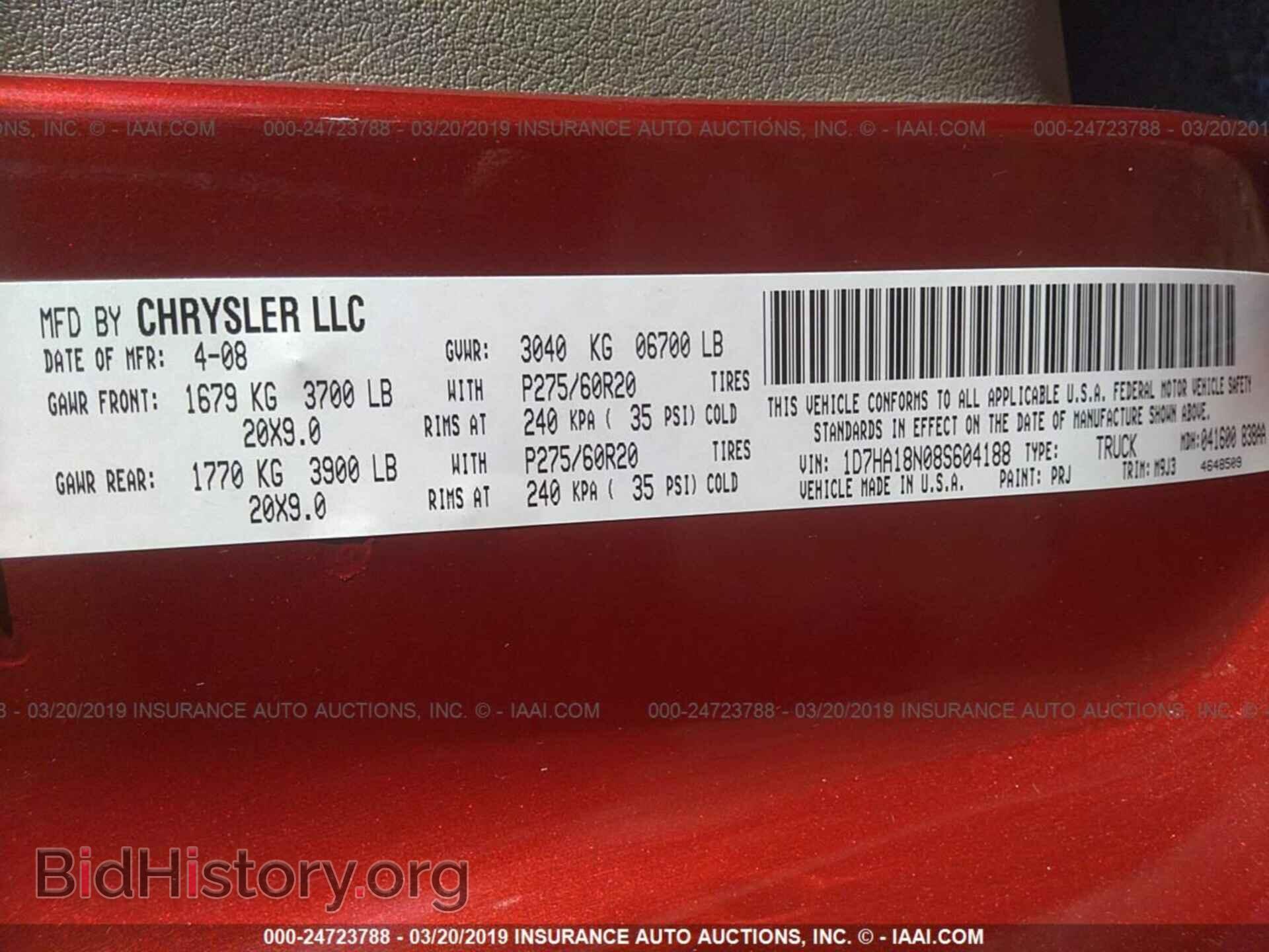 2008 DODGE RAM 1500 - VIN: 1D7HA18N08S604188 - Фото 9