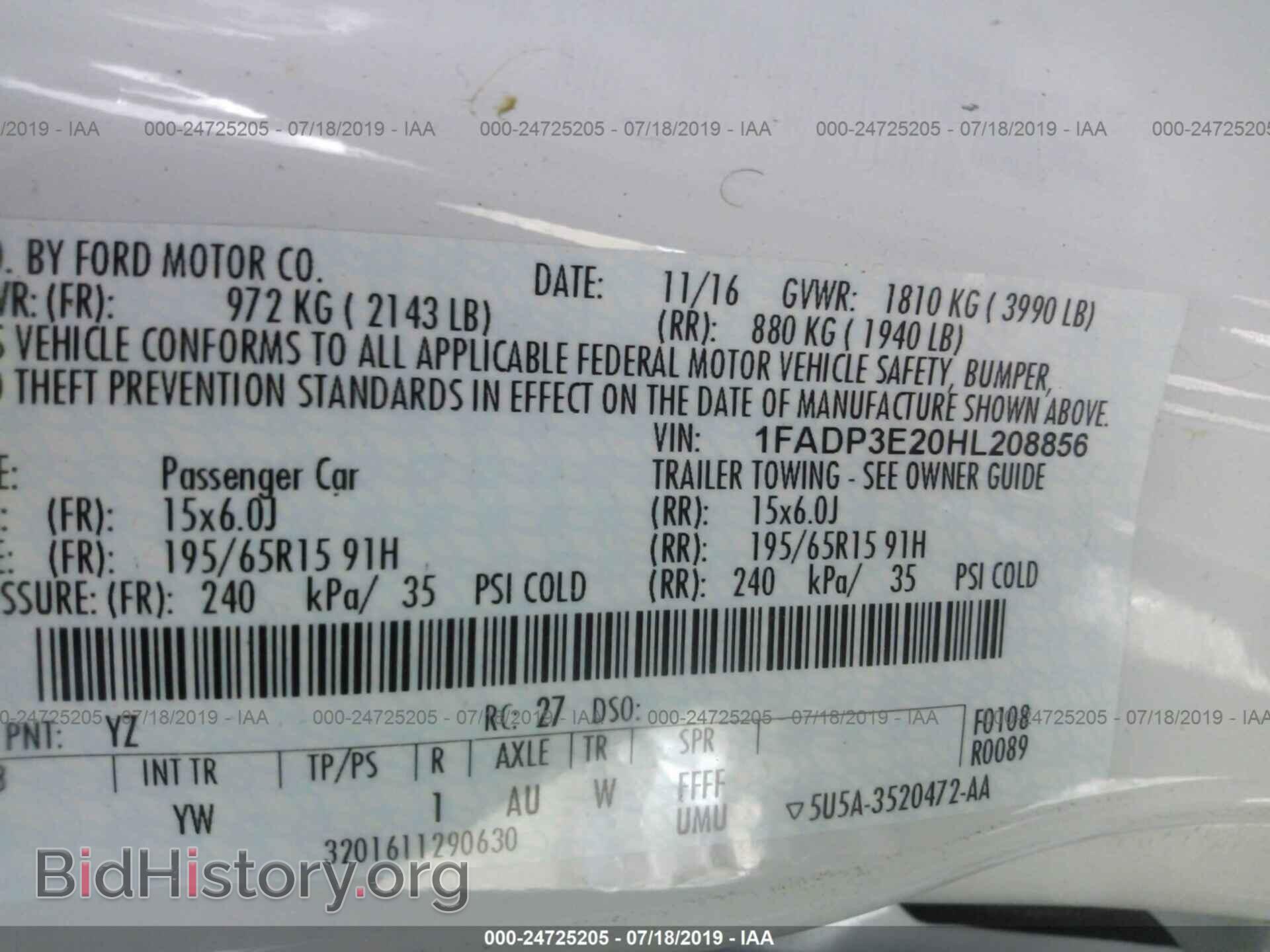 2017 FORD FOCUS - VIN: 1FADP3E20HL208856 - Фото 9