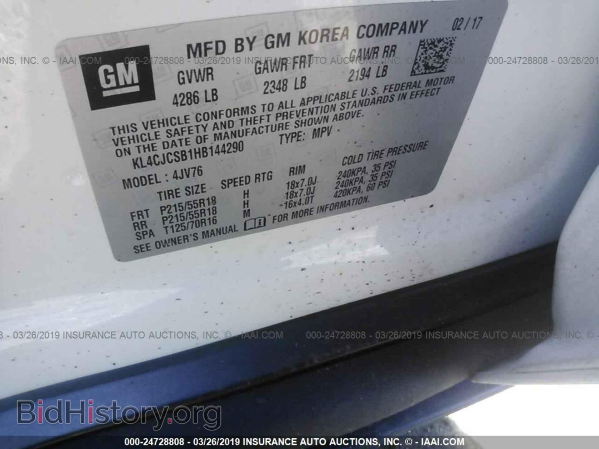 2017 BUICK ENCORE - VIN: KL4CJCSB1HB144290 - Фото 9