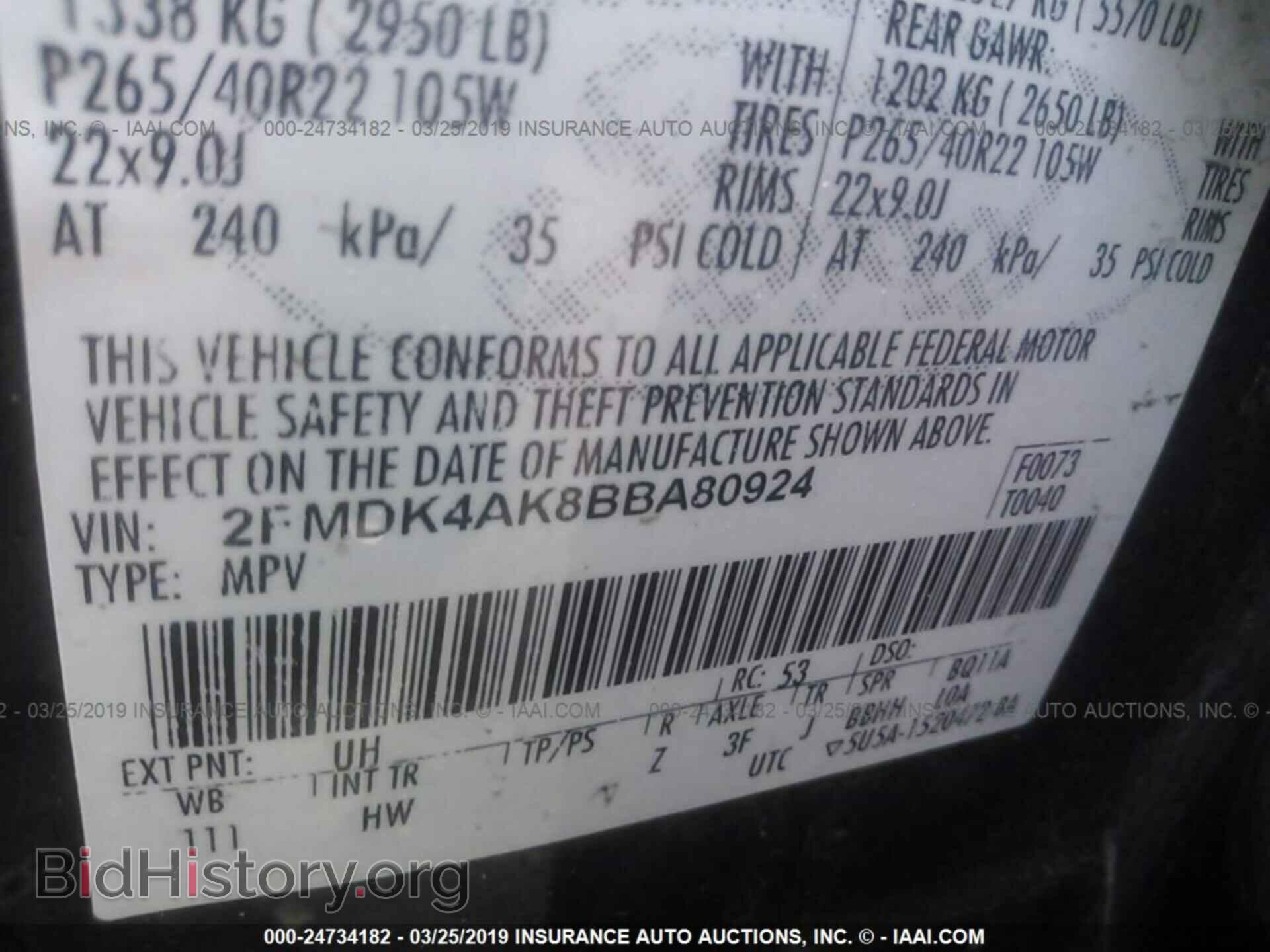 2011 FORD EDGE - VIN: 2FMDK4AK8BBA80924 - Photo 9
