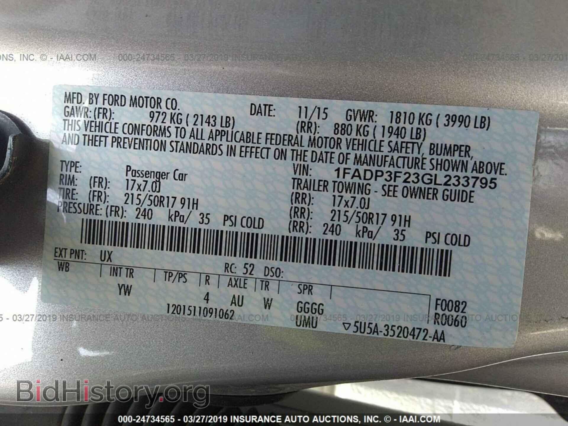 2016 FORD FOCUS - VIN: 1FADP3F23GL233795 - Photo 9