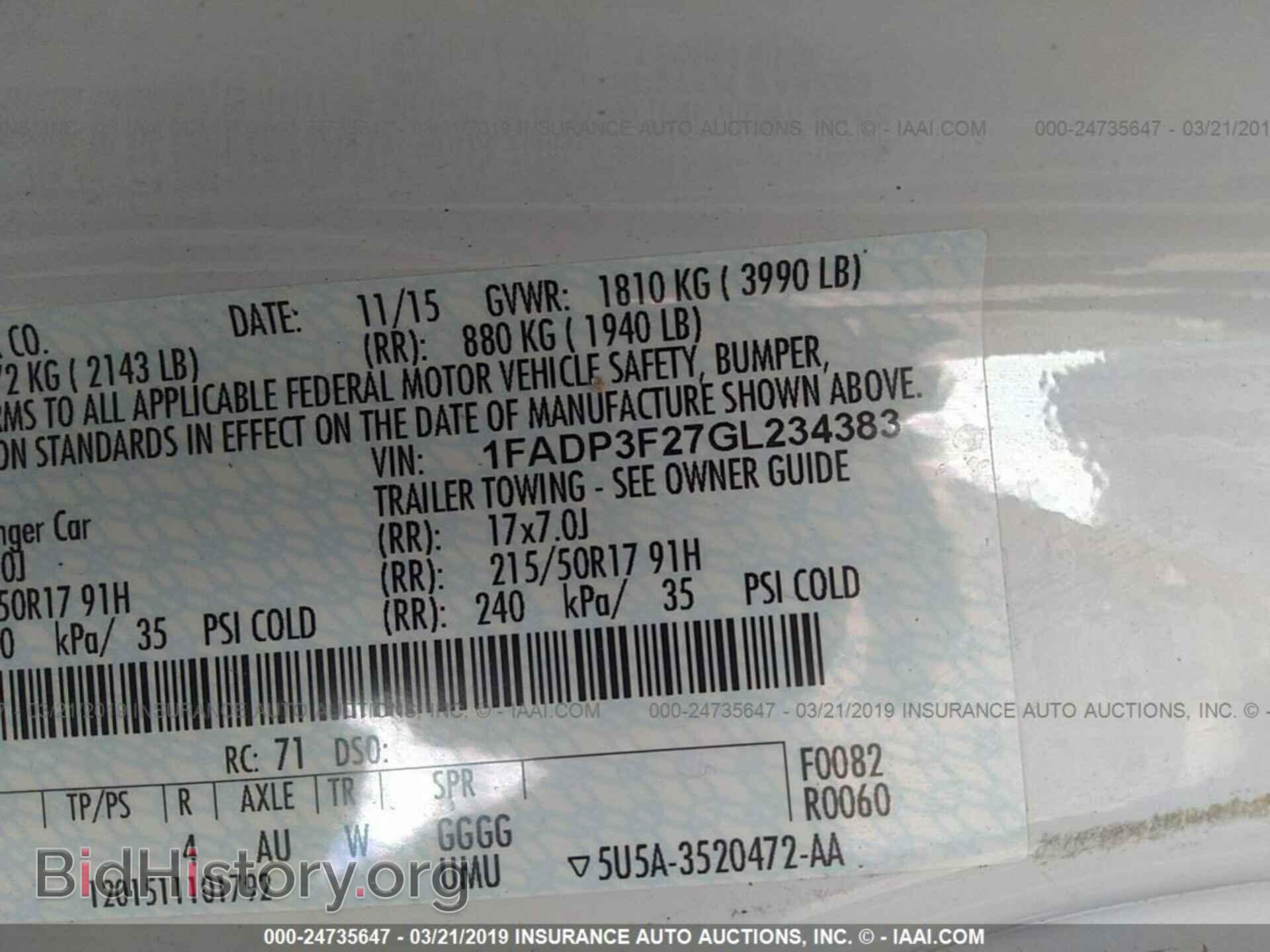 2016 FORD FOCUS - VIN: 1FADP3F27GL234383 - Фото 9