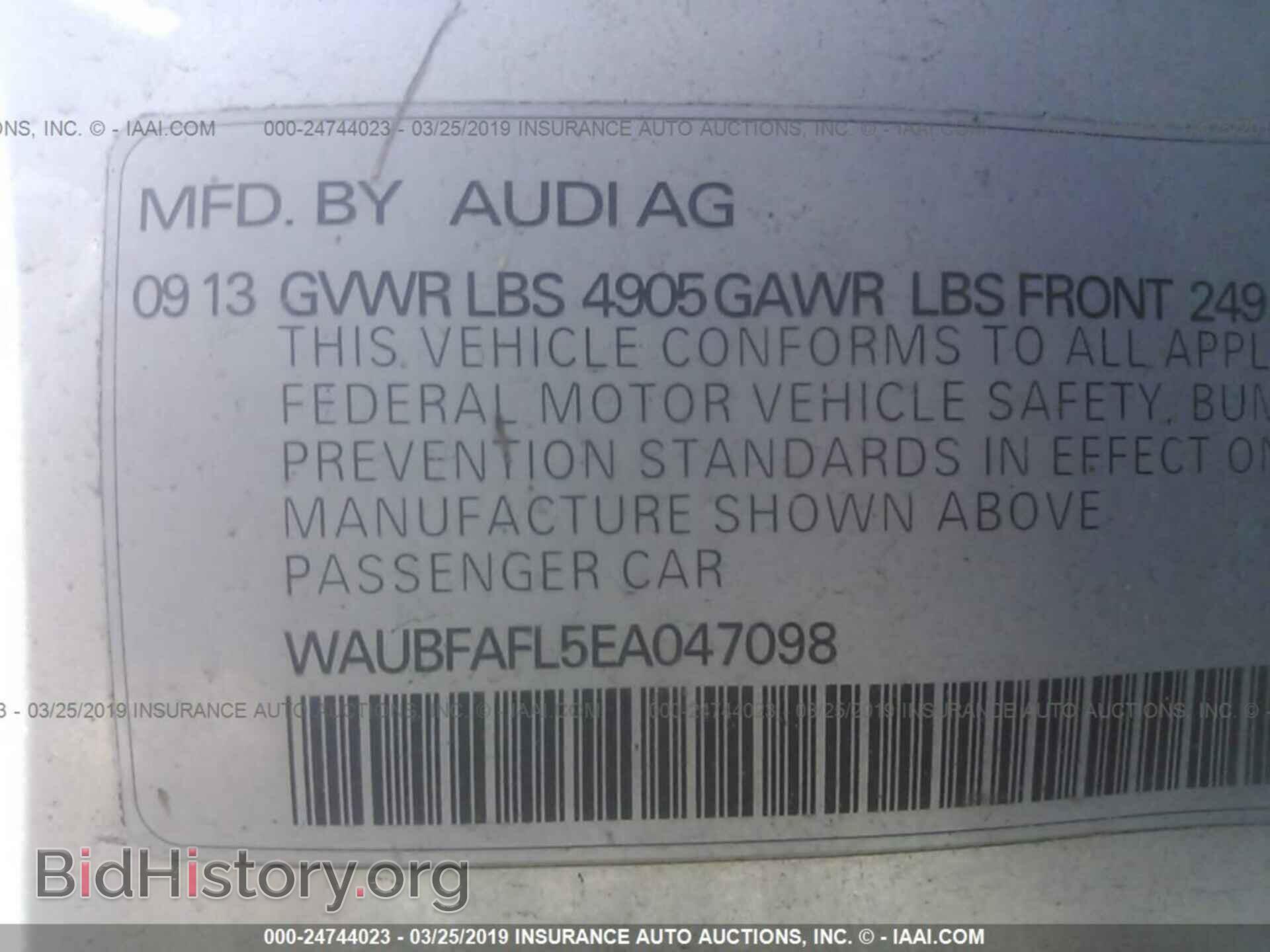 2014 AUDI A4 - VIN: WAUBFAFL5EA047098 - Фото 9