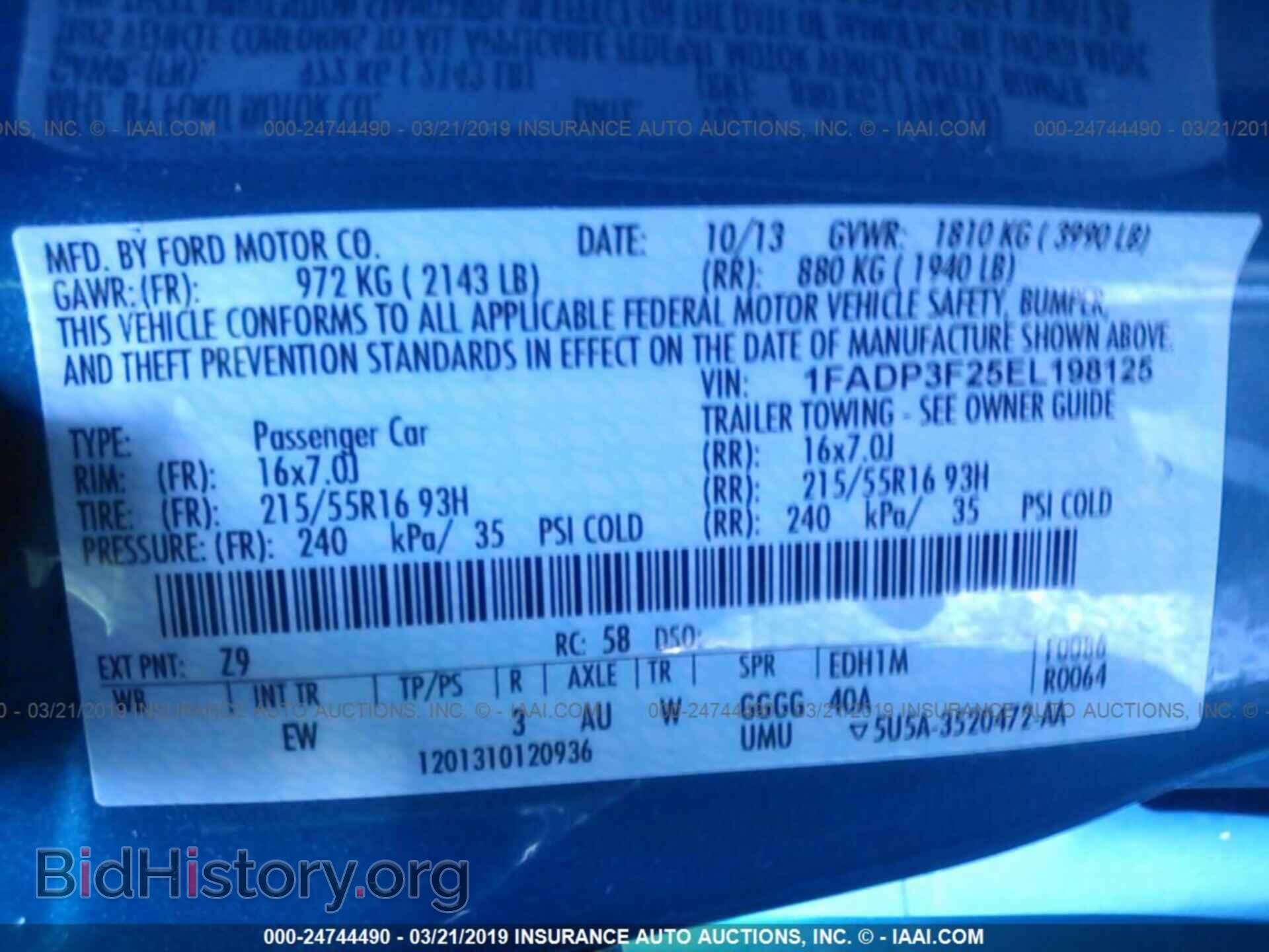 2014 FORD FOCUS - VIN: 1FADP3F25EL198125 - Photo 9