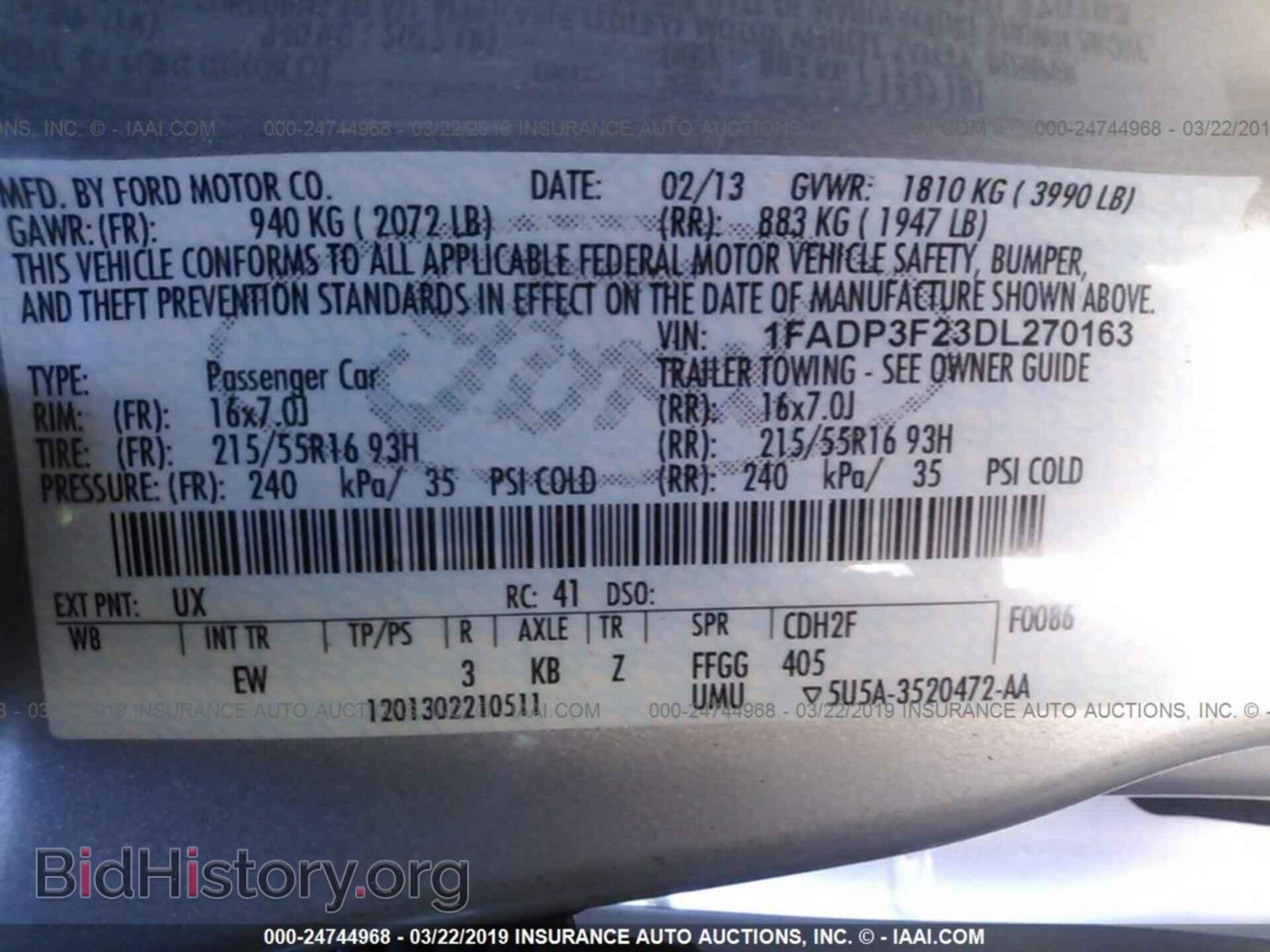 2013 FORD FOCUS - VIN: 1FADP3F23DL270163 - Фото 9