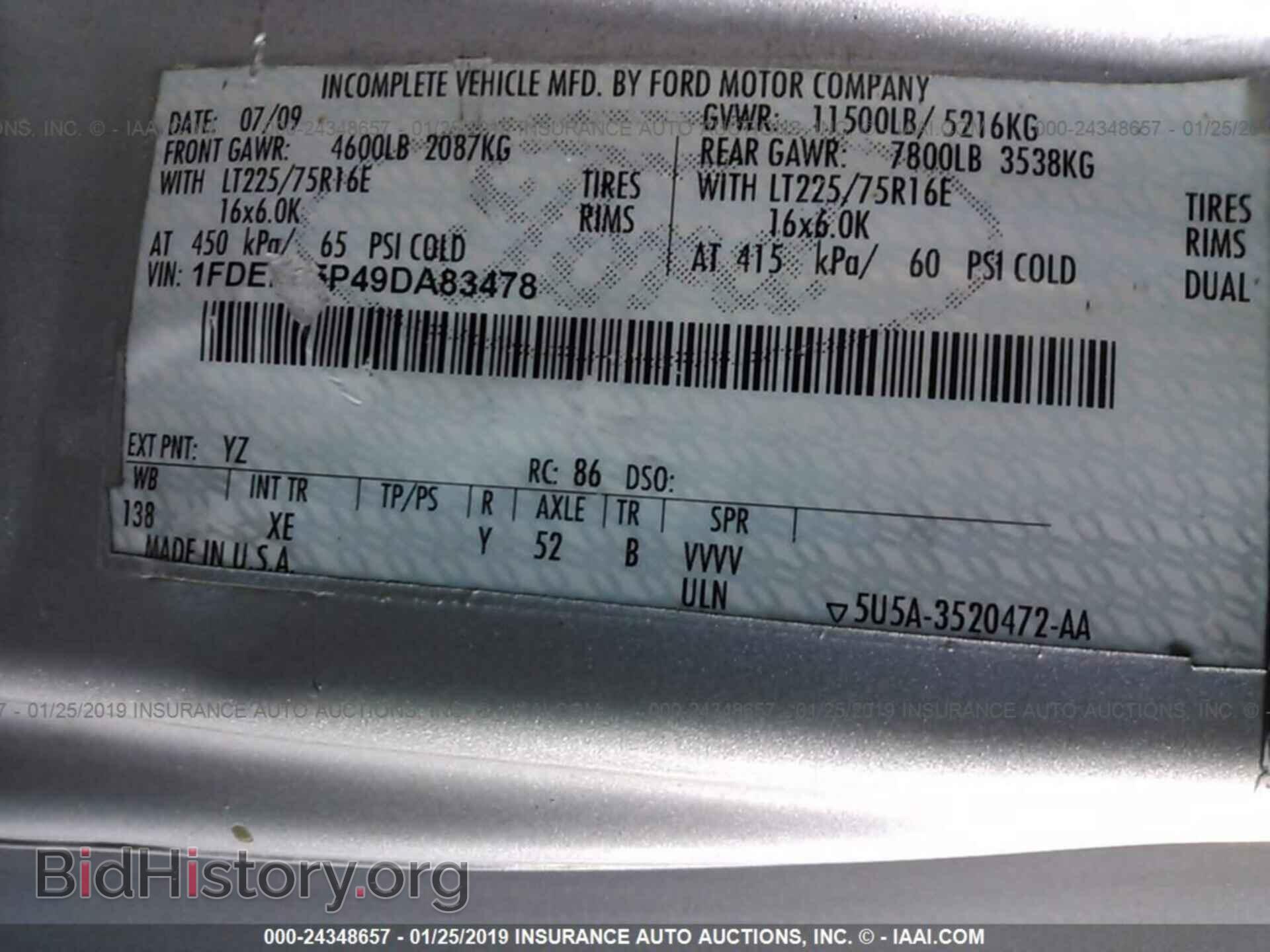 2009 FORD ECONOLINE - VIN: 1FDEE35P49DA83478 - Photo 9