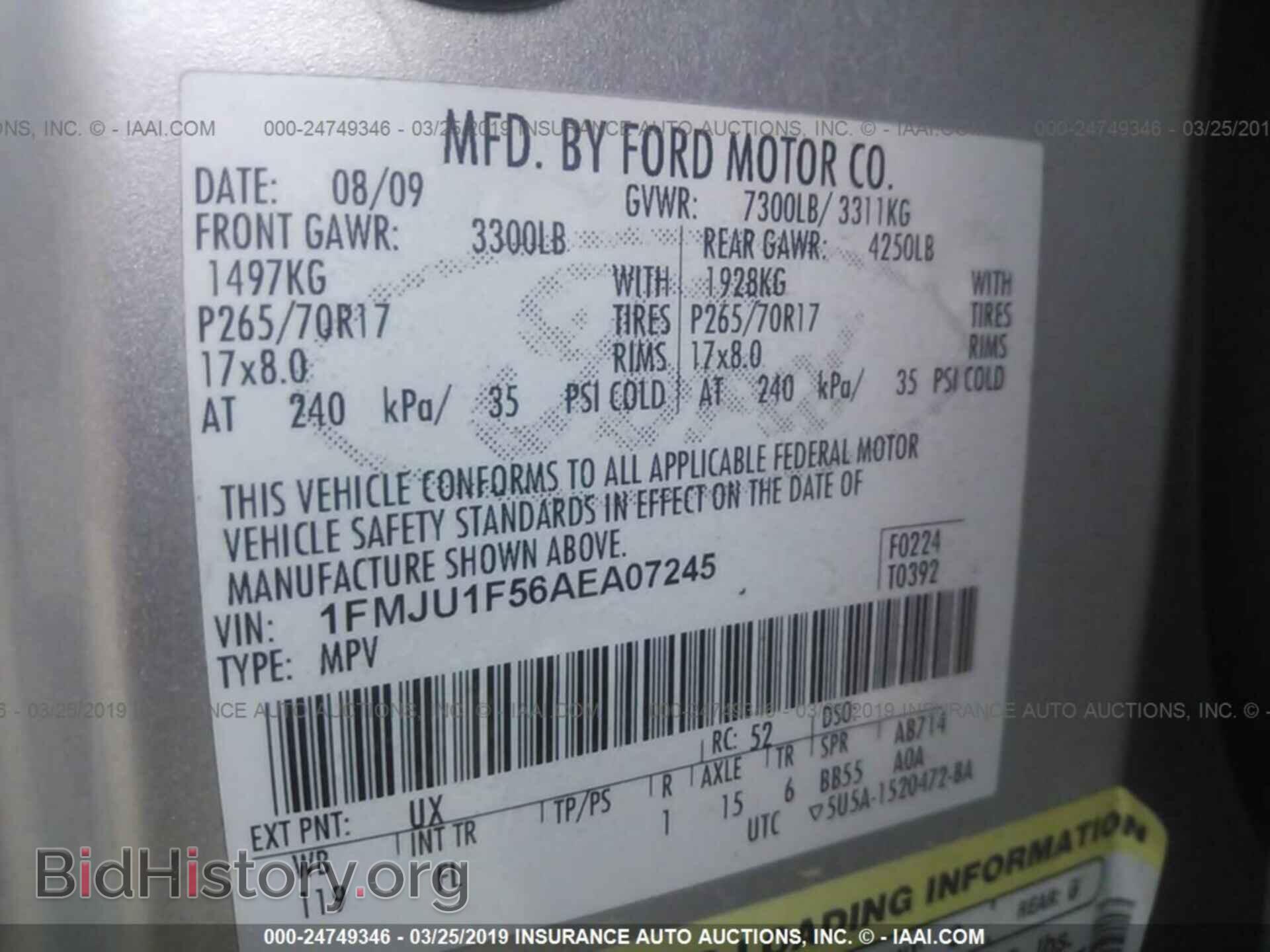 2010 FORD EXPEDITION - VIN: 1FMJU1F56AEA07245 - Фото 9
