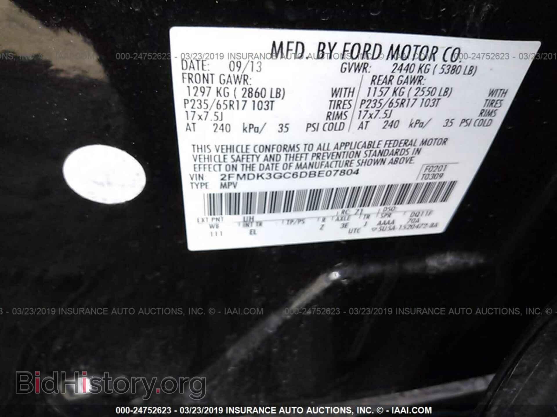 2013 FORD EDGE - VIN: 2FMDK3GC6DBE07804 - Photo 9