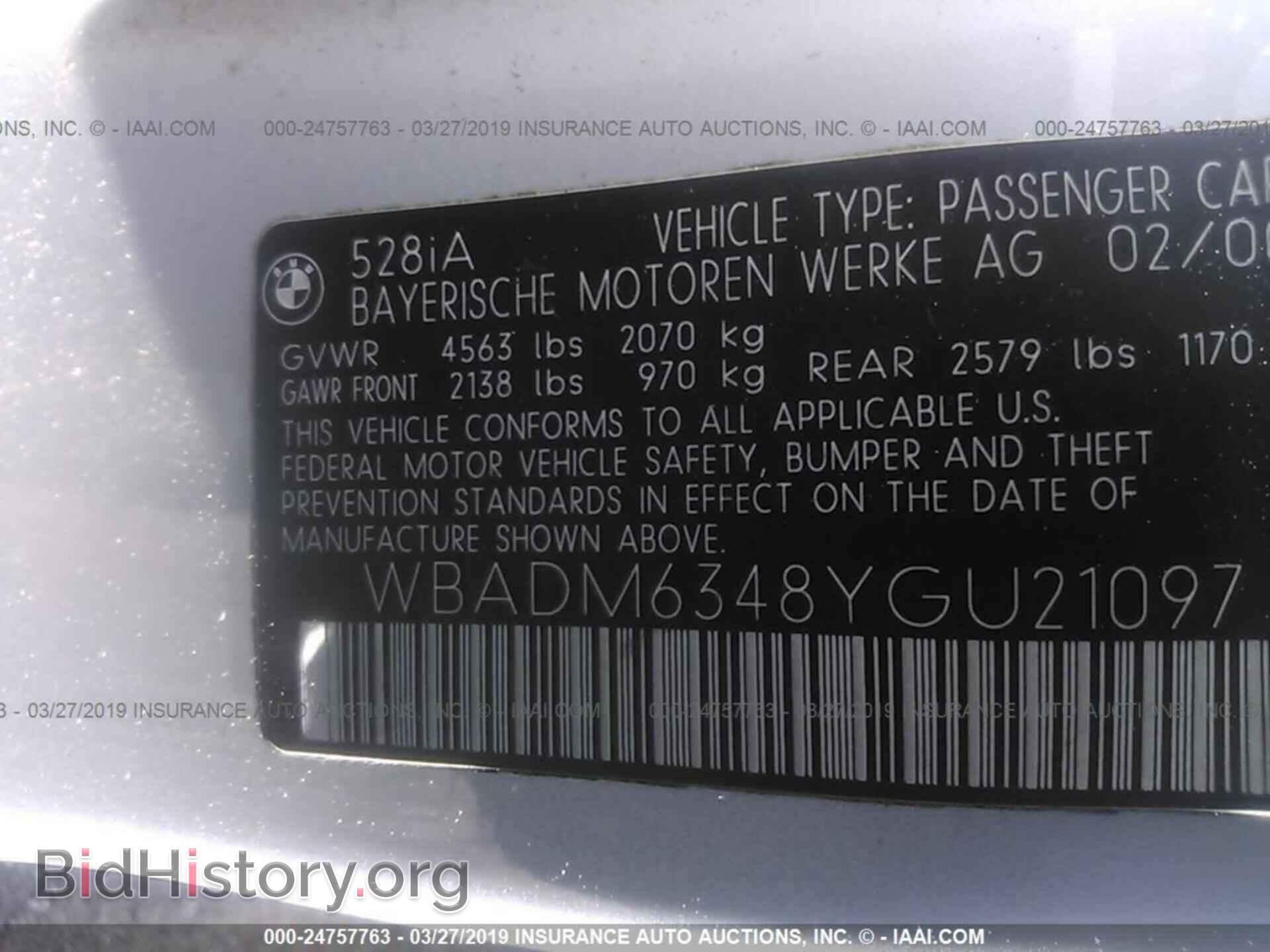 2000 BMW 528 - VIN: WBADM6348YGU21097 - Фото 9