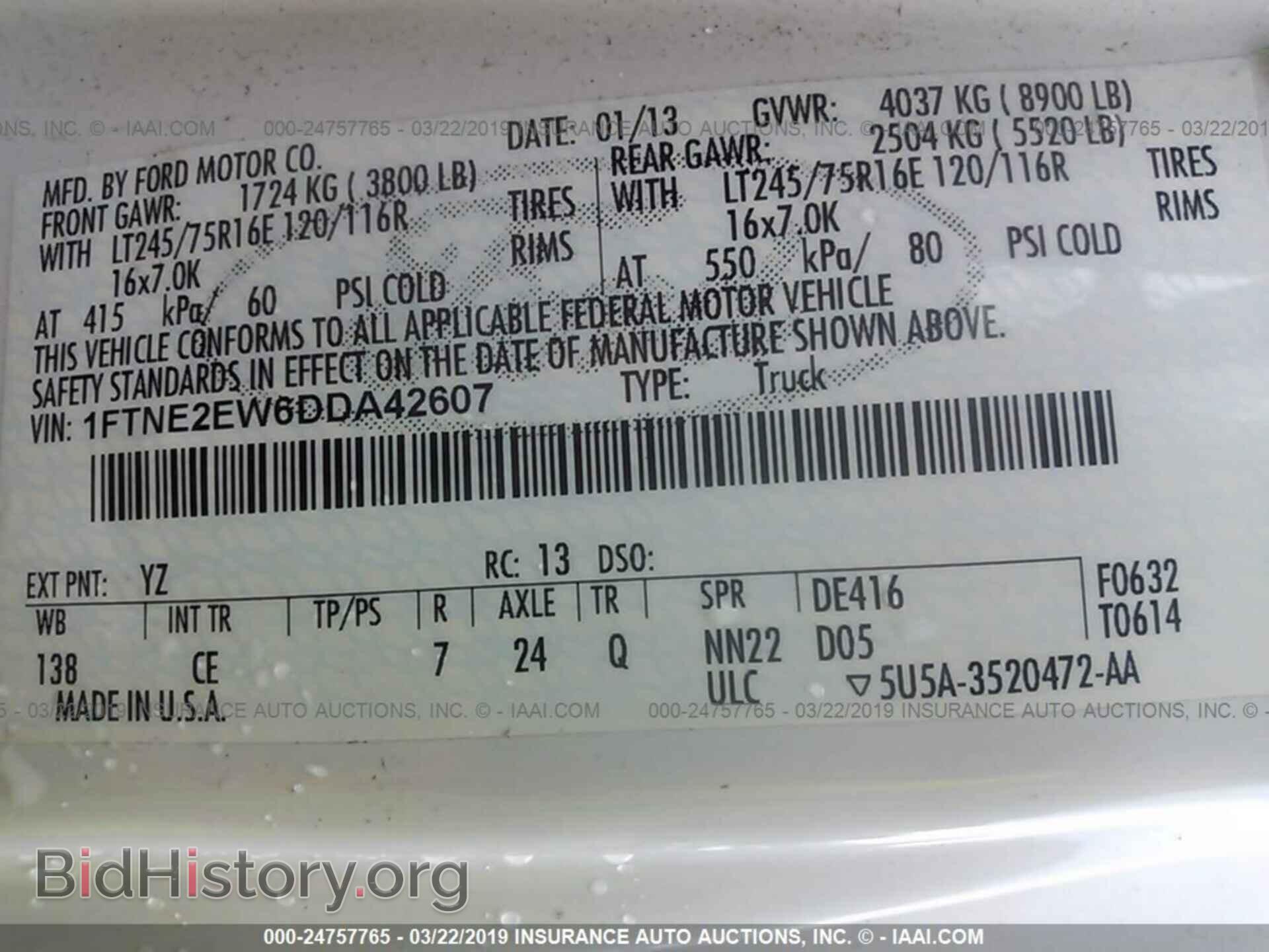 2013 FORD ECONOLINE - VIN: 1FTNE2EW6DDA42607 - Photo 9