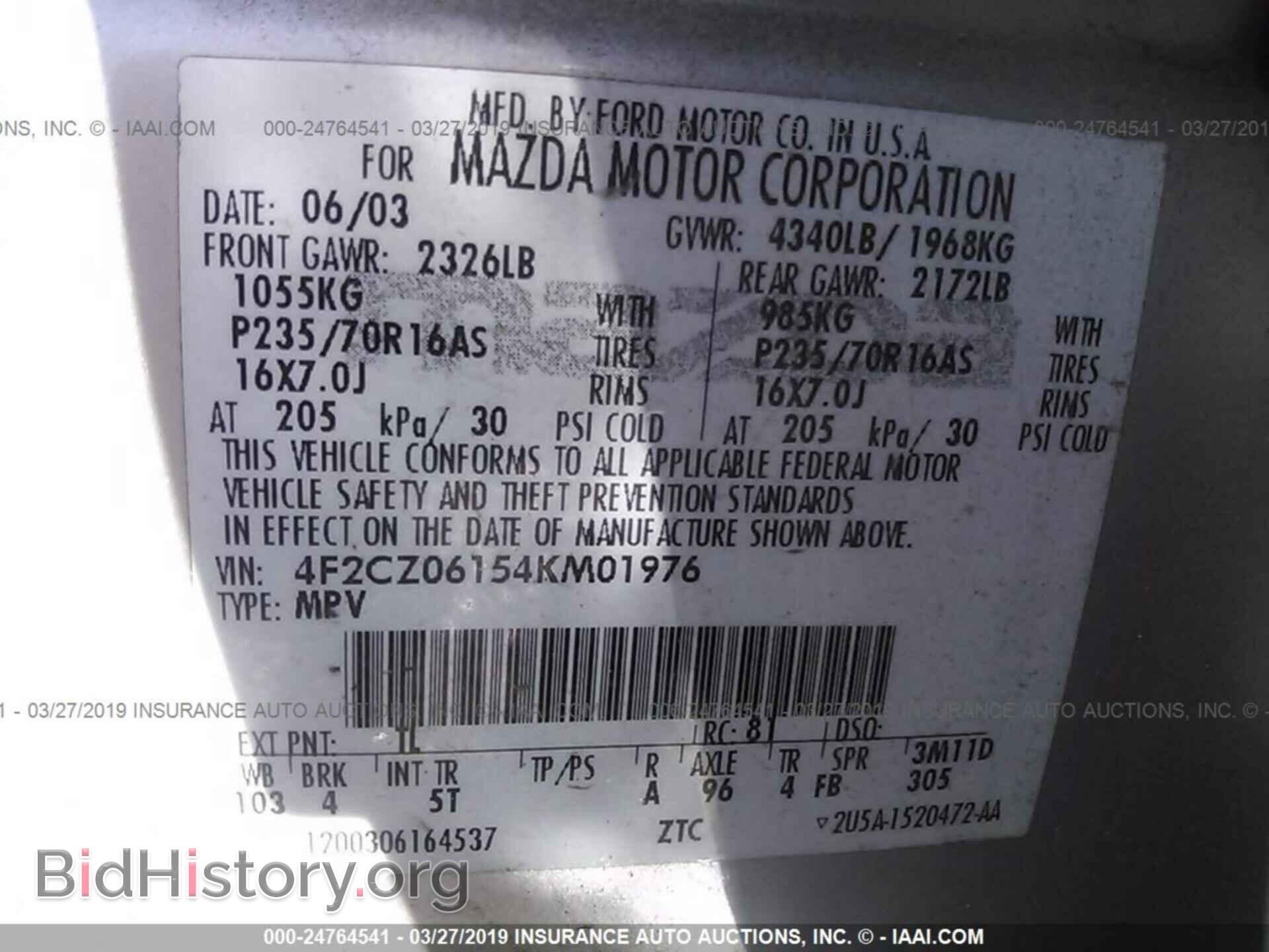 2004 MAZDA TRIBUTE - VIN: 4F2CZ06154KM01976 - Photo 9