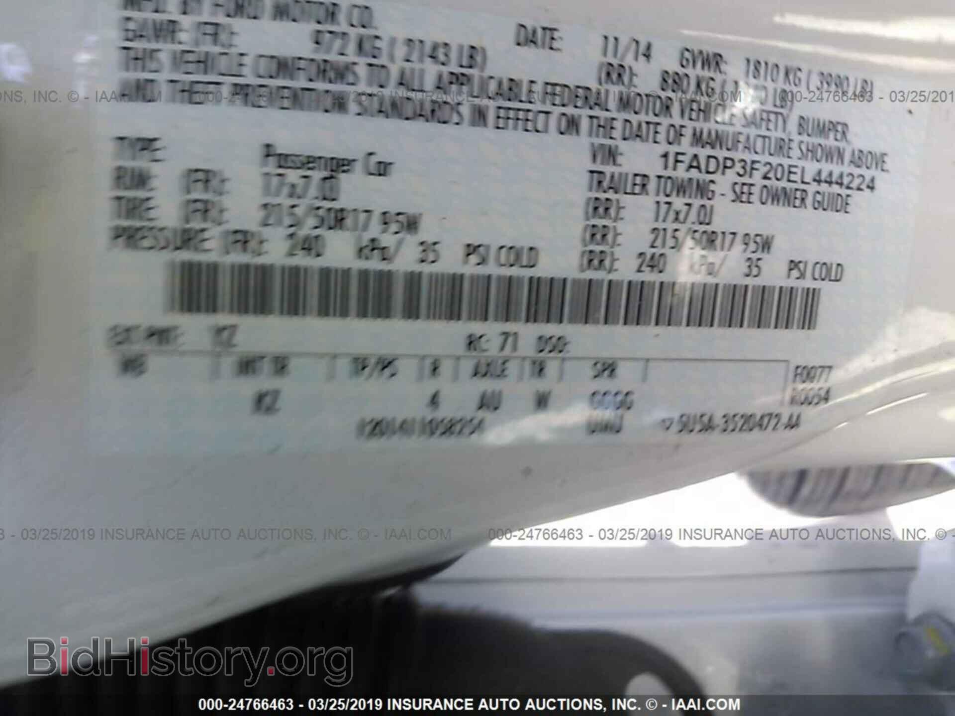2014 FORD FOCUS - VIN: 1FADP3F20EL444224 - Фото 9