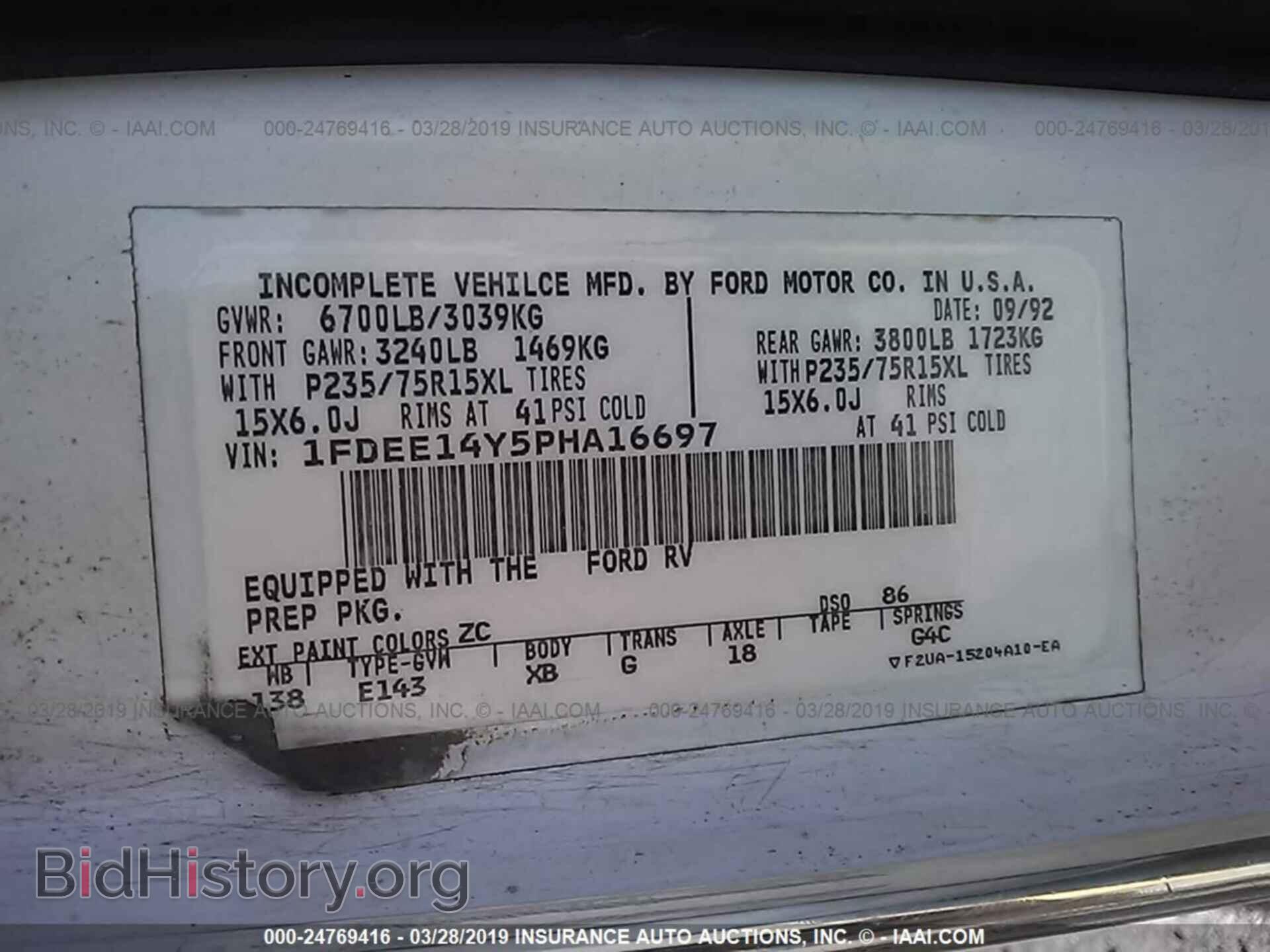 1993 FORD ECONOLINE - VIN: 1FDEE14Y5PHA16697 - Photo 9
