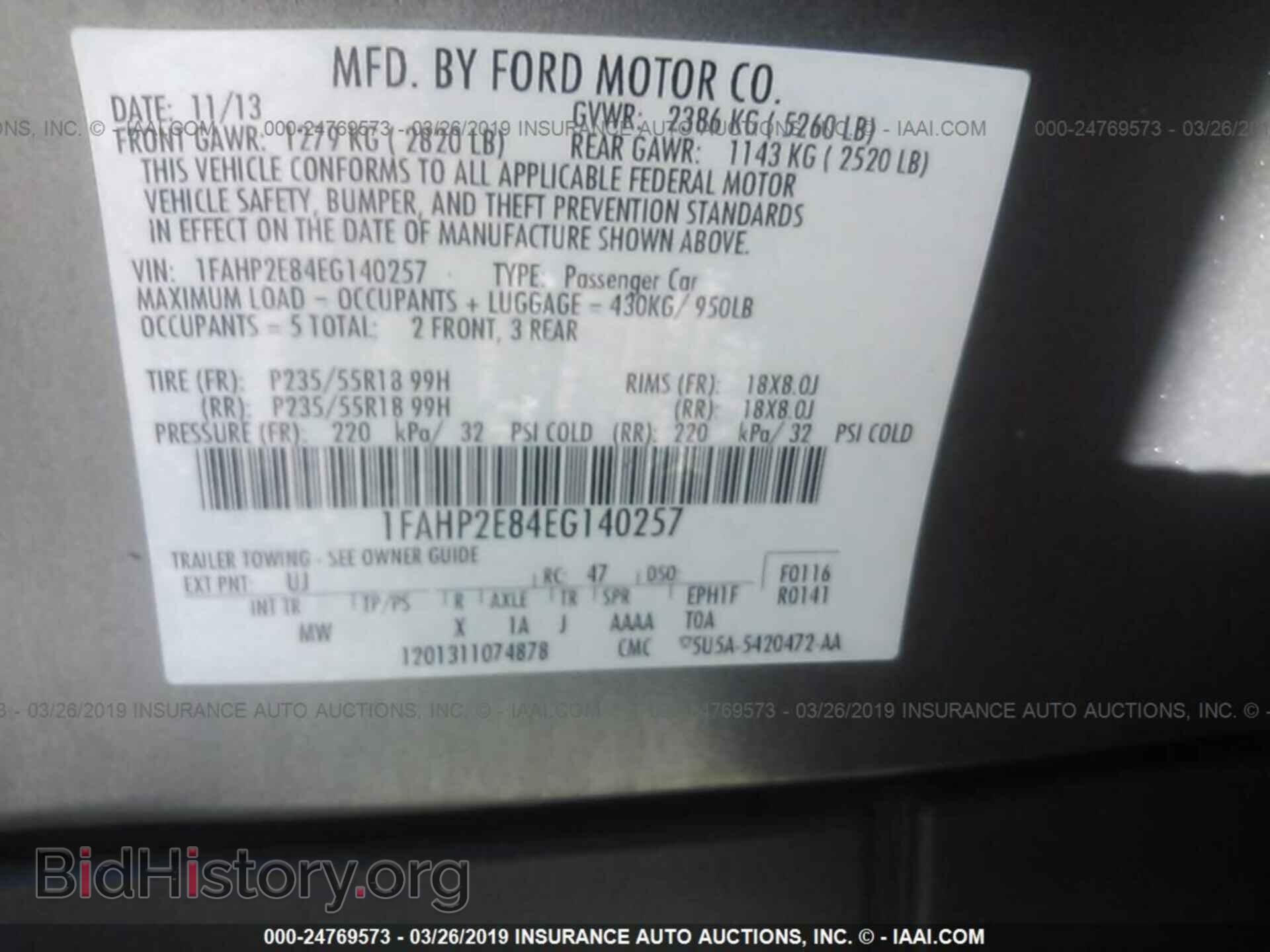 2014 FORD TAURUS - VIN: 1FAHP2E84EG140257 - Photo 9