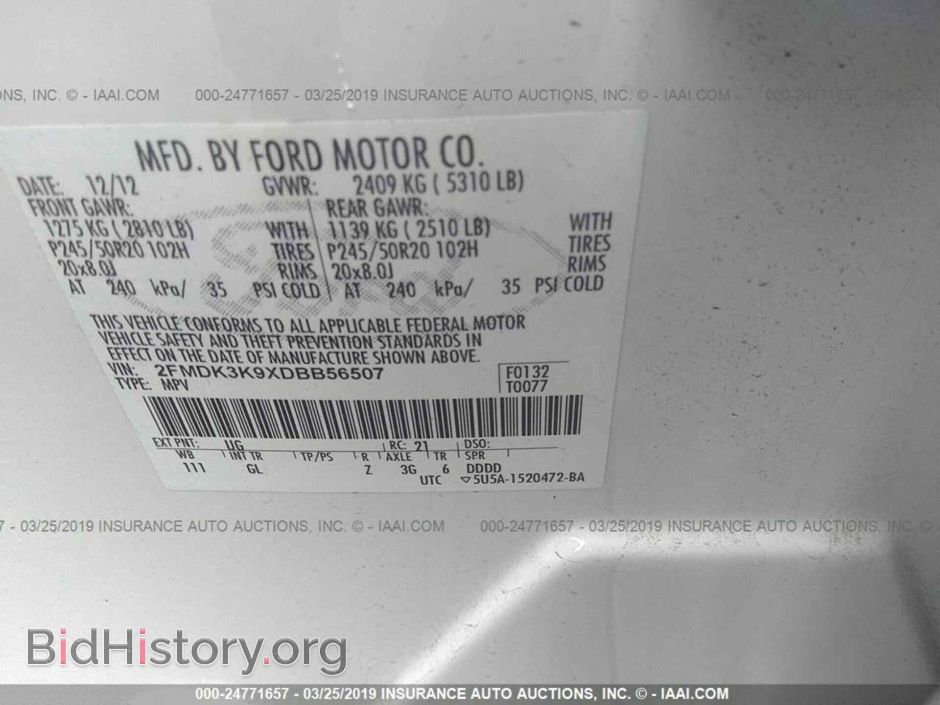 2013 FORD EDGE - VIN: 2FMDK3K9XDBB56507 - Photo 9