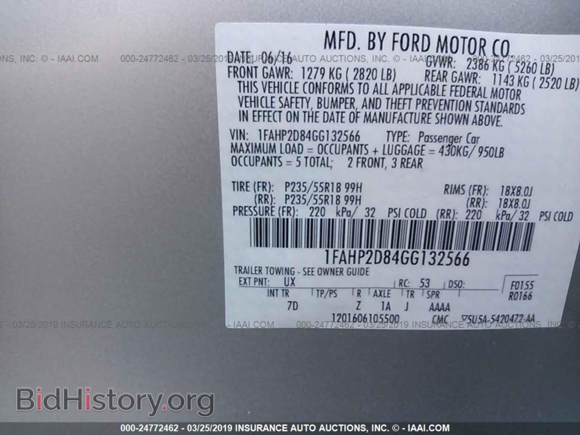 2016 FORD TAURUS - VIN: 1FAHP2D84GG132566 - Photo 9