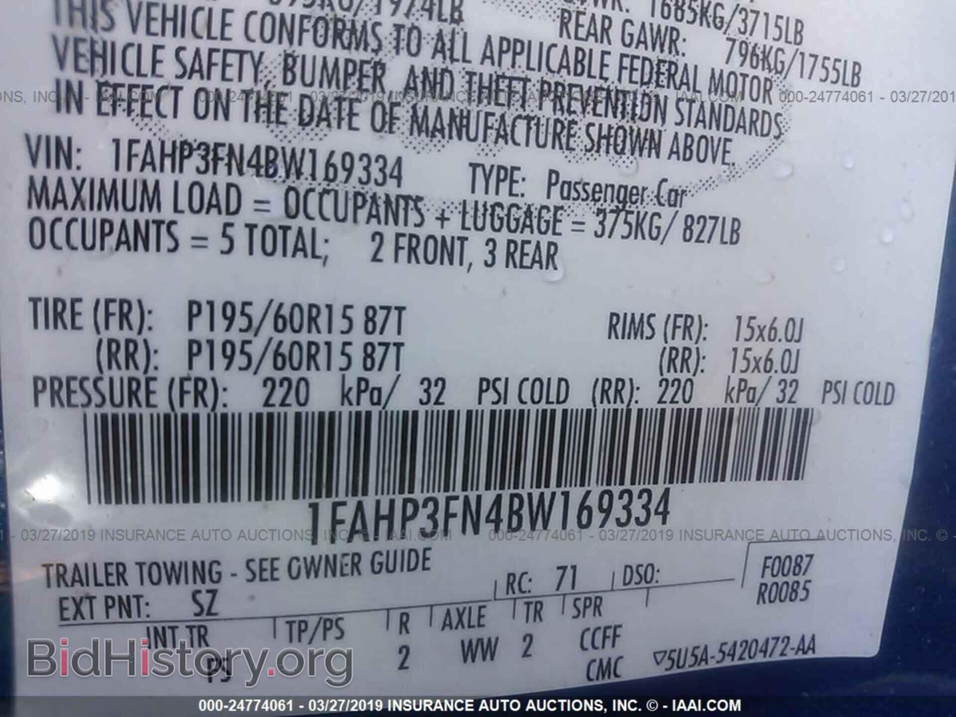 2011 FORD FOCUS - VIN: 1FAHP3FN4BW169334 - Фото 9