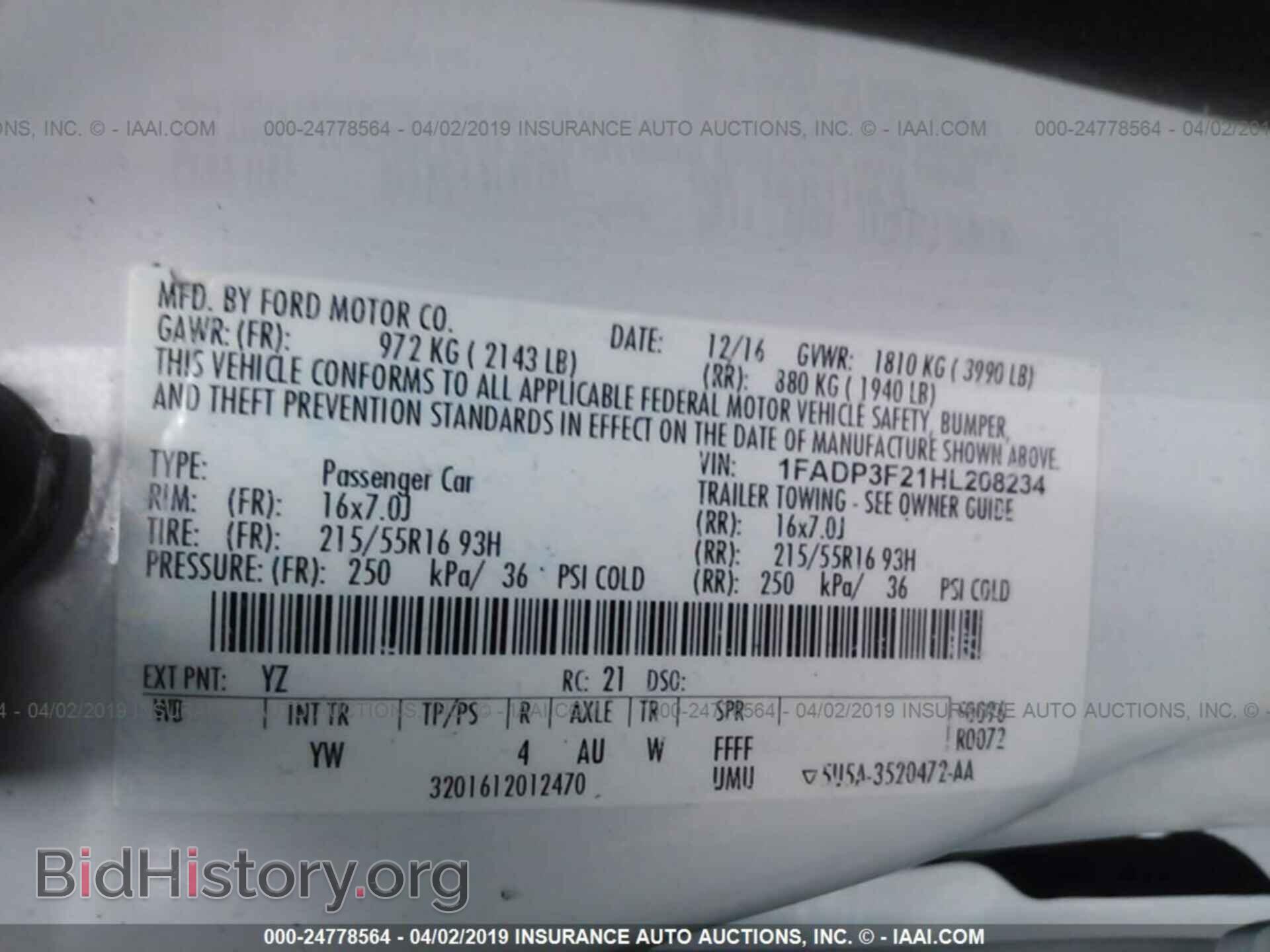 2017 FORD FOCUS - VIN: 1FADP3F21HL208234 - Photo 9