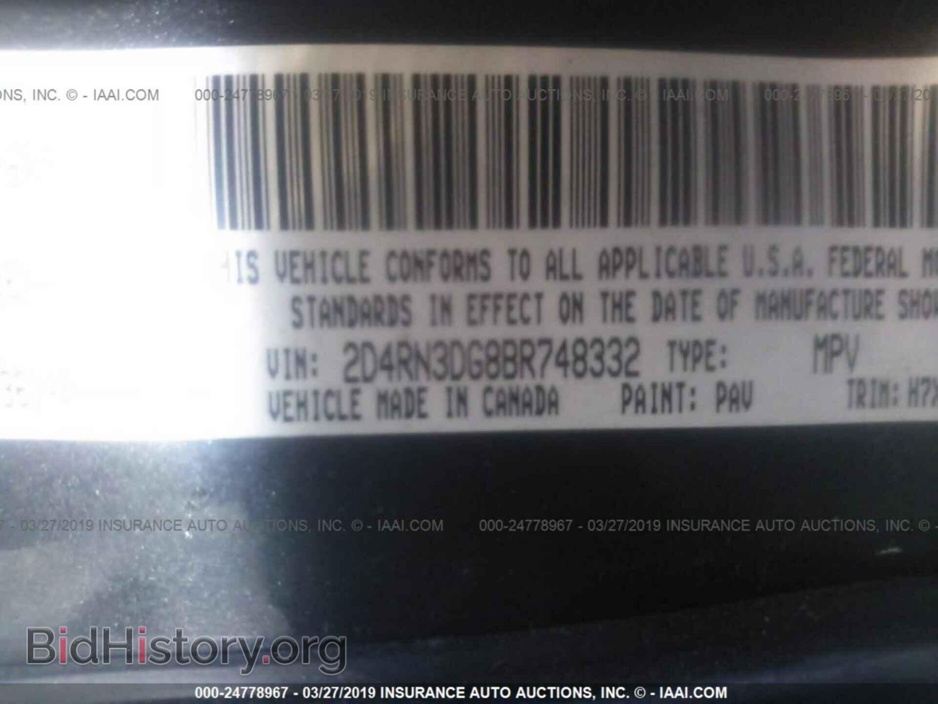 2011 DODGE GRAND CARAVAN - VIN: 2D4RN3DG8BR748332 - Фото 9